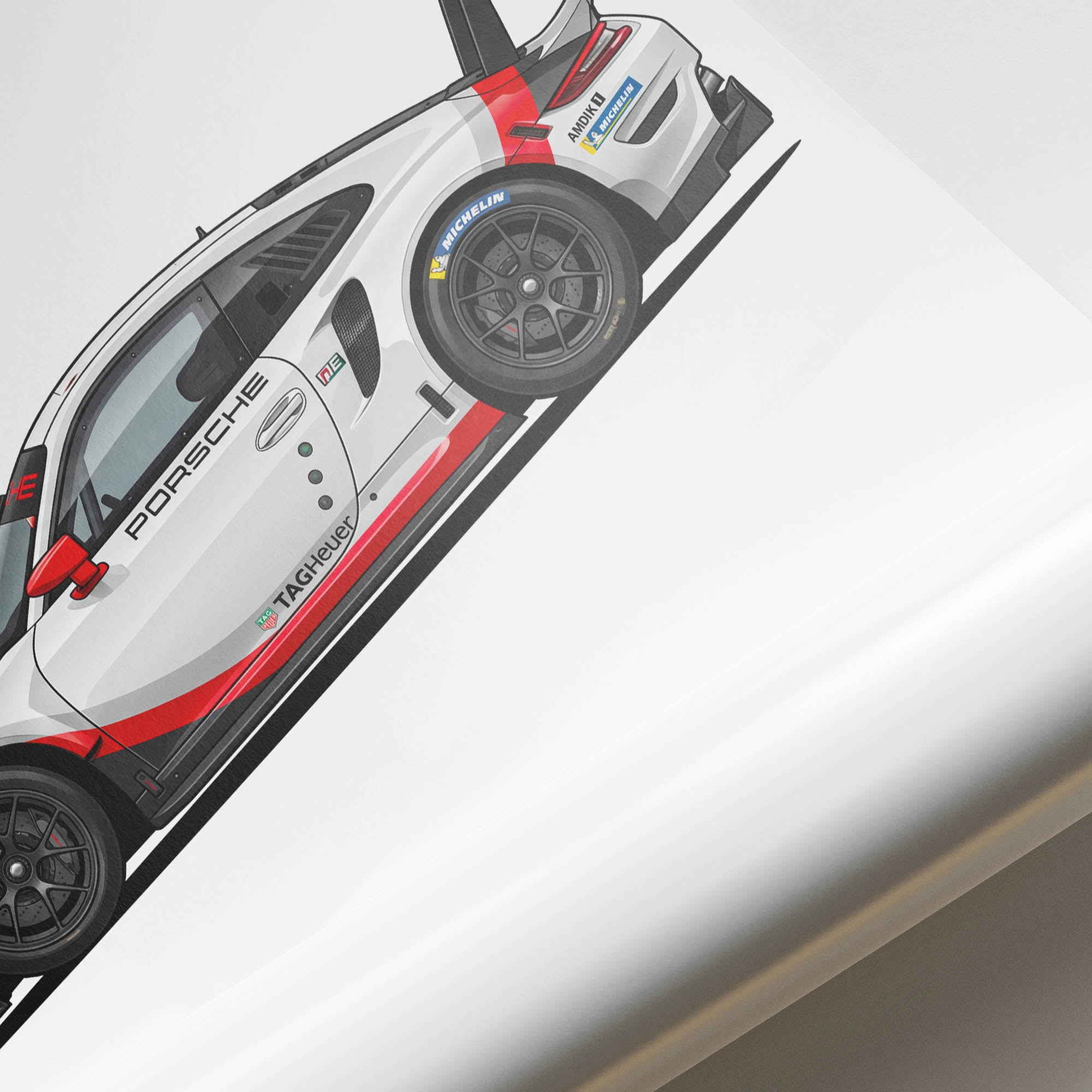 2019 Porsche 911 RSR 19 Porsche Factory – Car Print (Side)