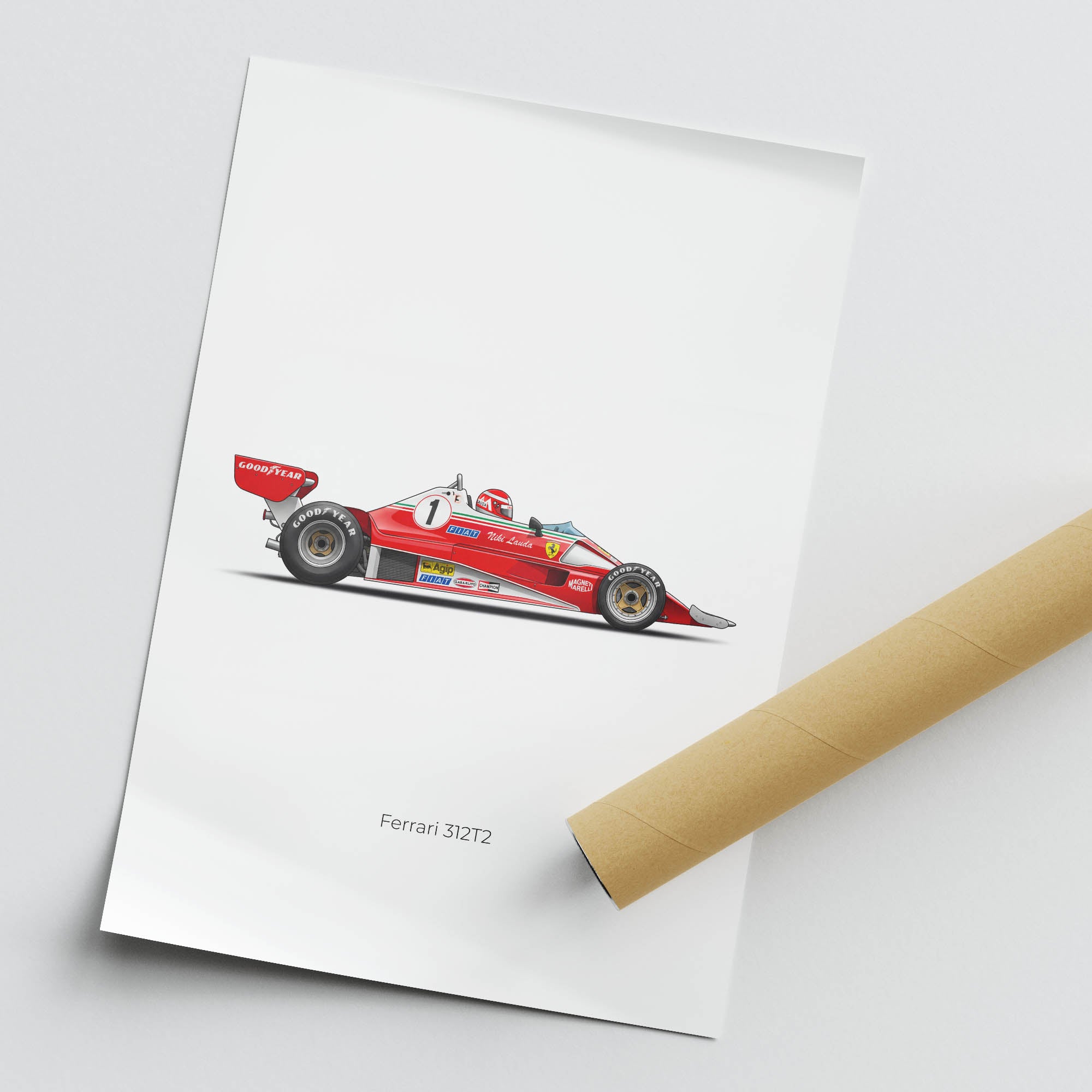 1977 Ferrari 312T2 Niki Lauda – Car Print (Side)