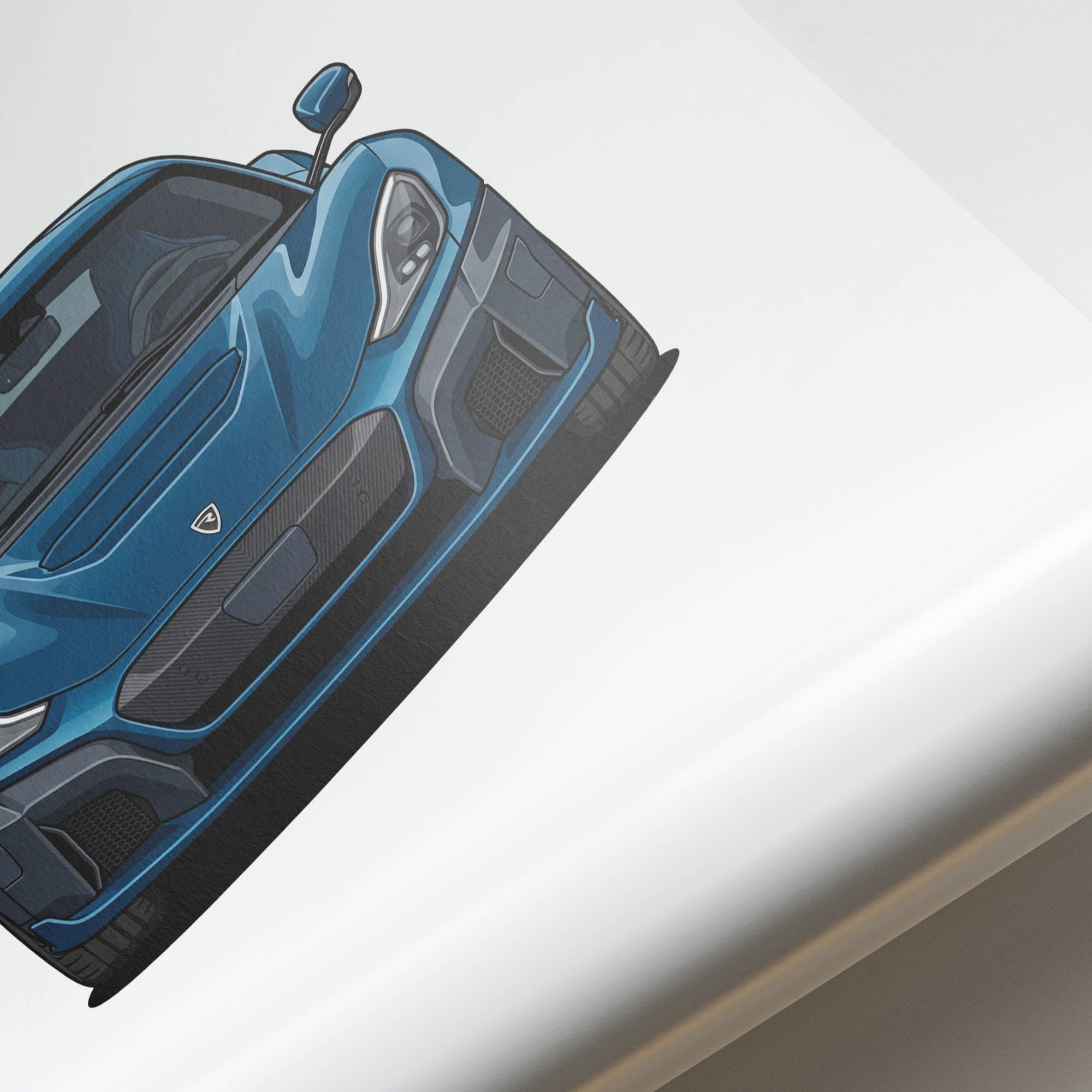 Rimac Nevera Poster – 2022 Blue Electric Supercar Artwork Print