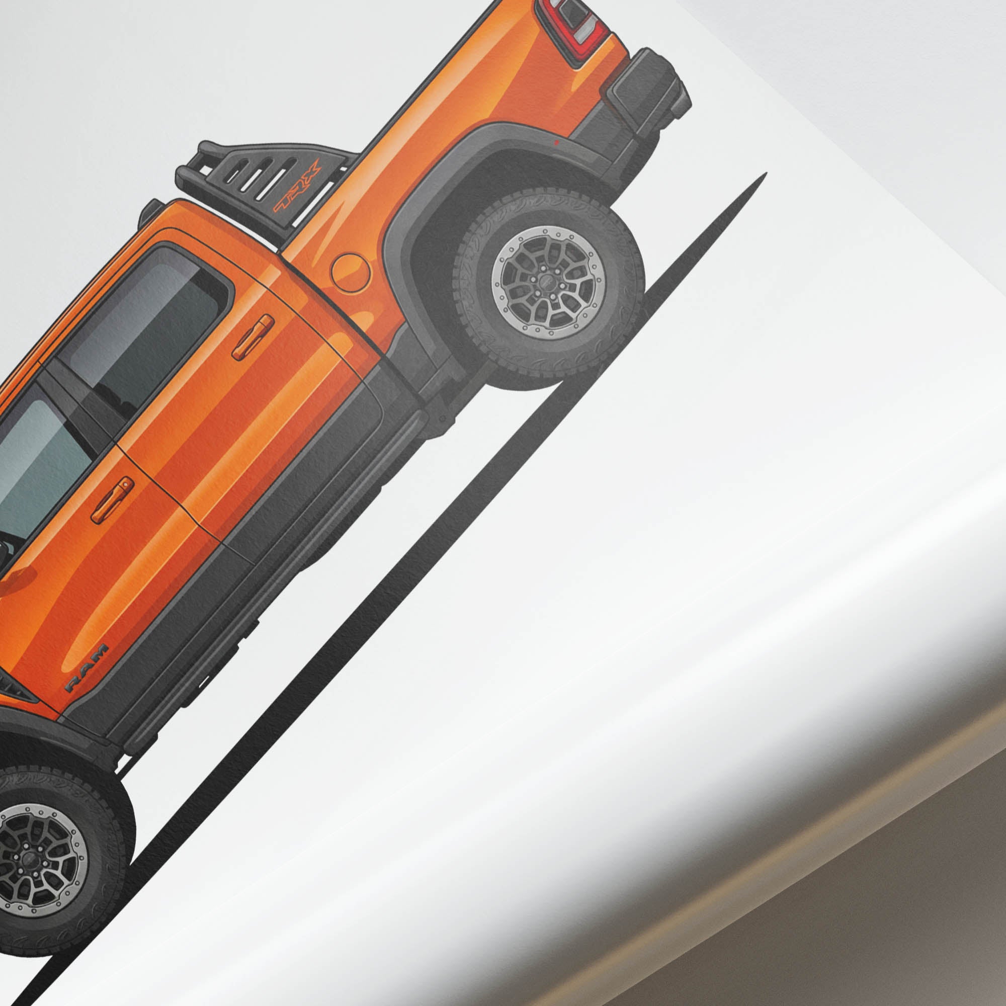 Ram 1500 Trx Poster - 2021 Ignition Orange Pickup Truck Print Artwork