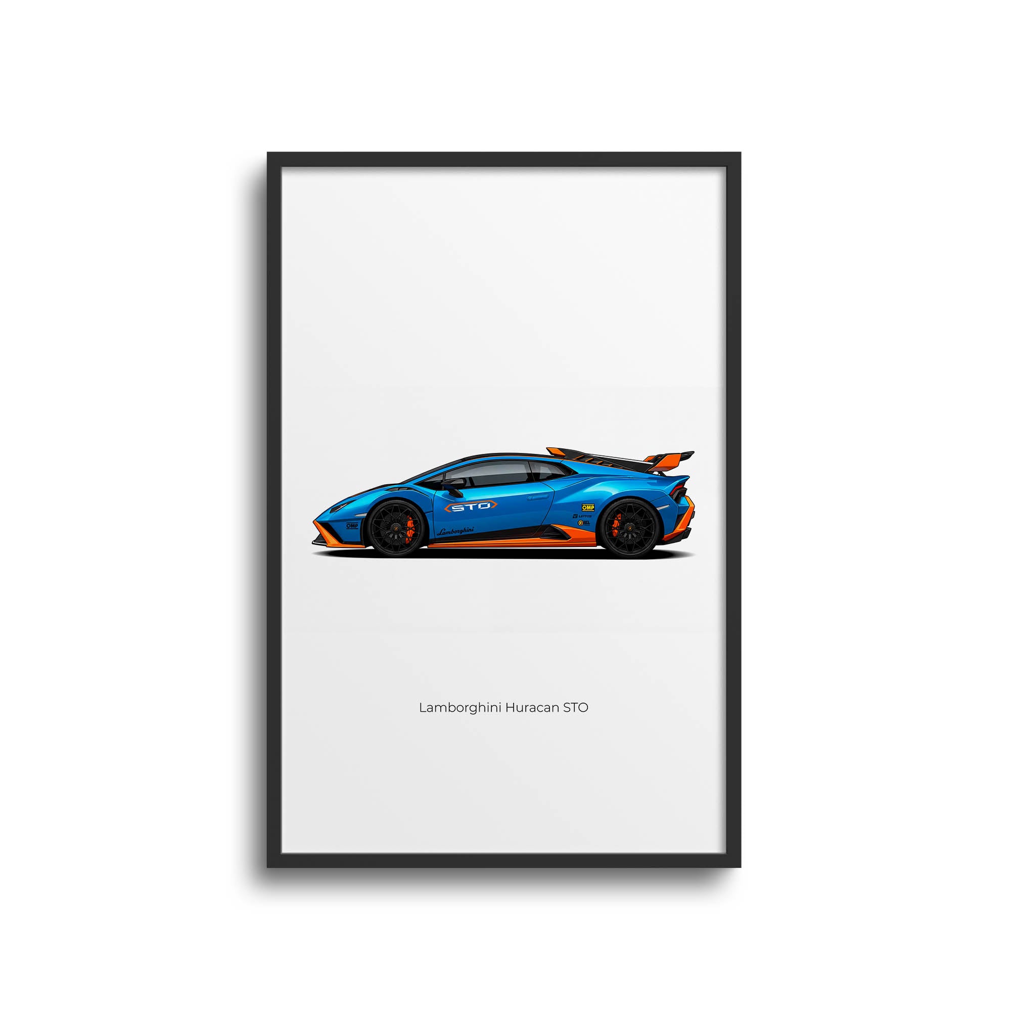 2021 Lamborghini Hurac N Sto Blu Laufey – Car Print (Side)
