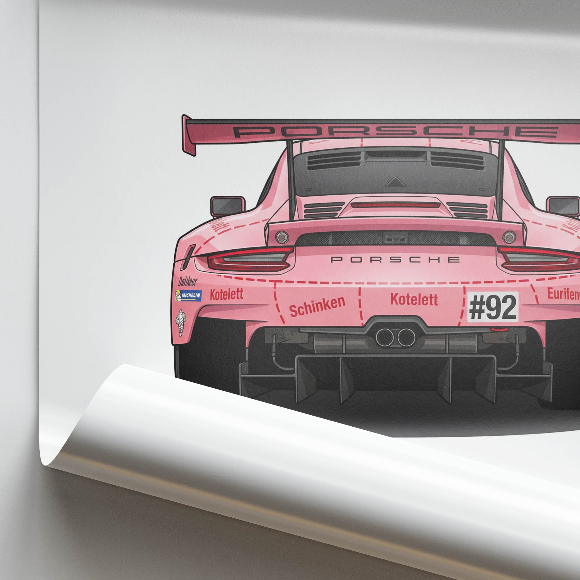 2018 Porsche 911 RSR – Car Print (Back)