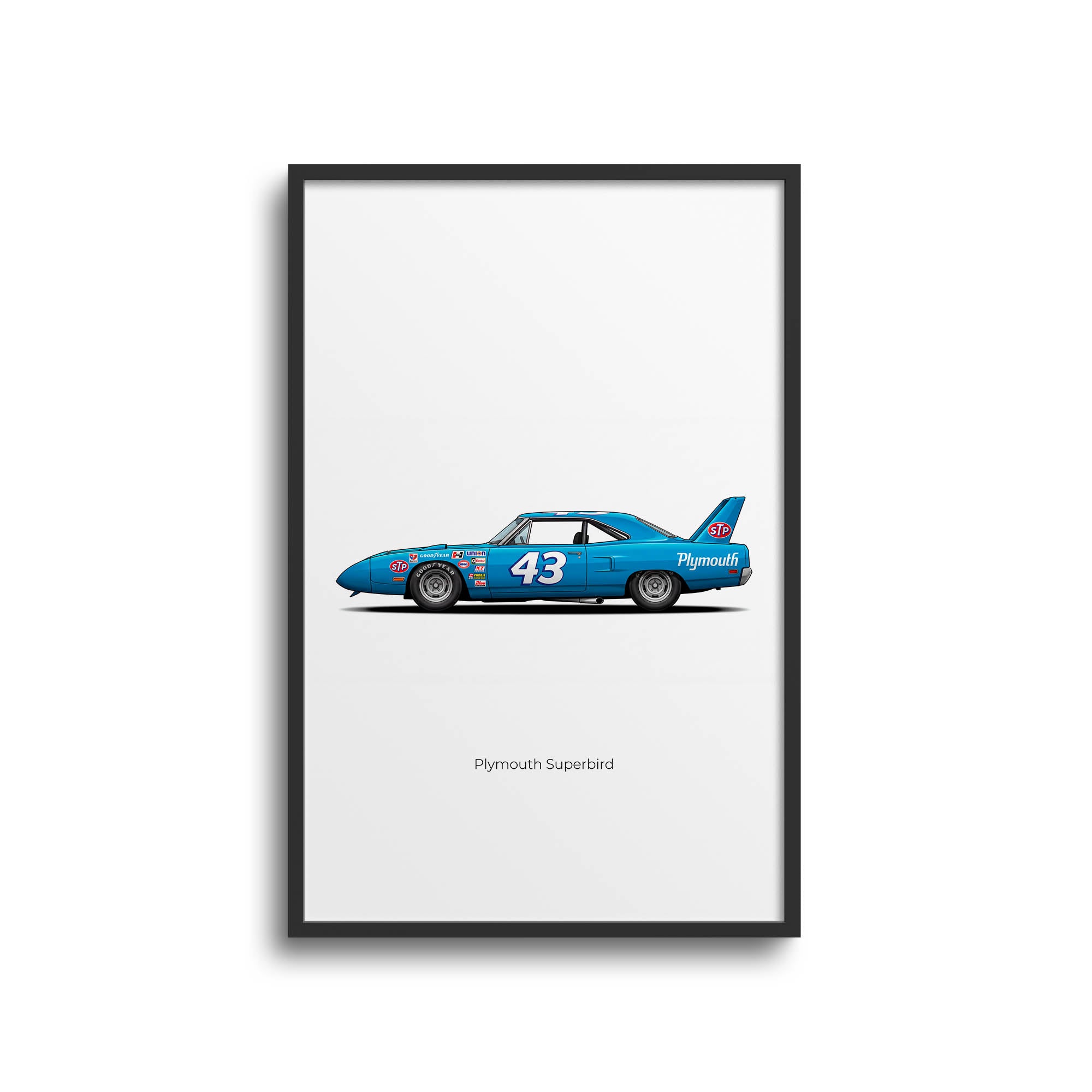 1970 Plymouth Superbird Richard Petty – Car Print (Side)