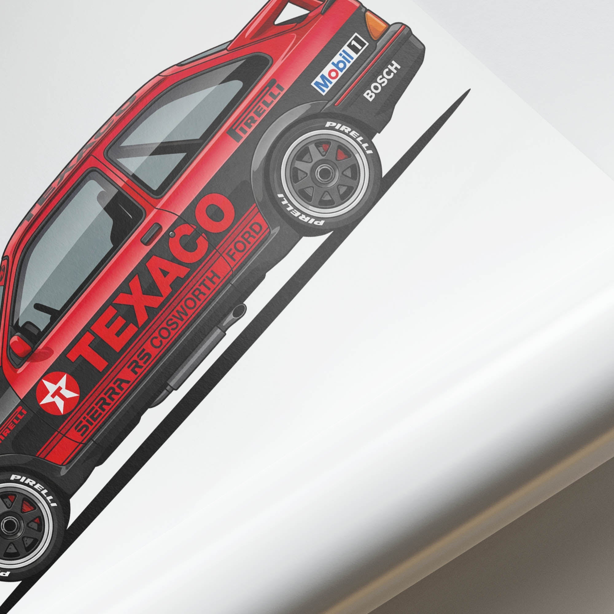 1987 Ford Sierra RS Cosworth Texaco – Car Print (Side)