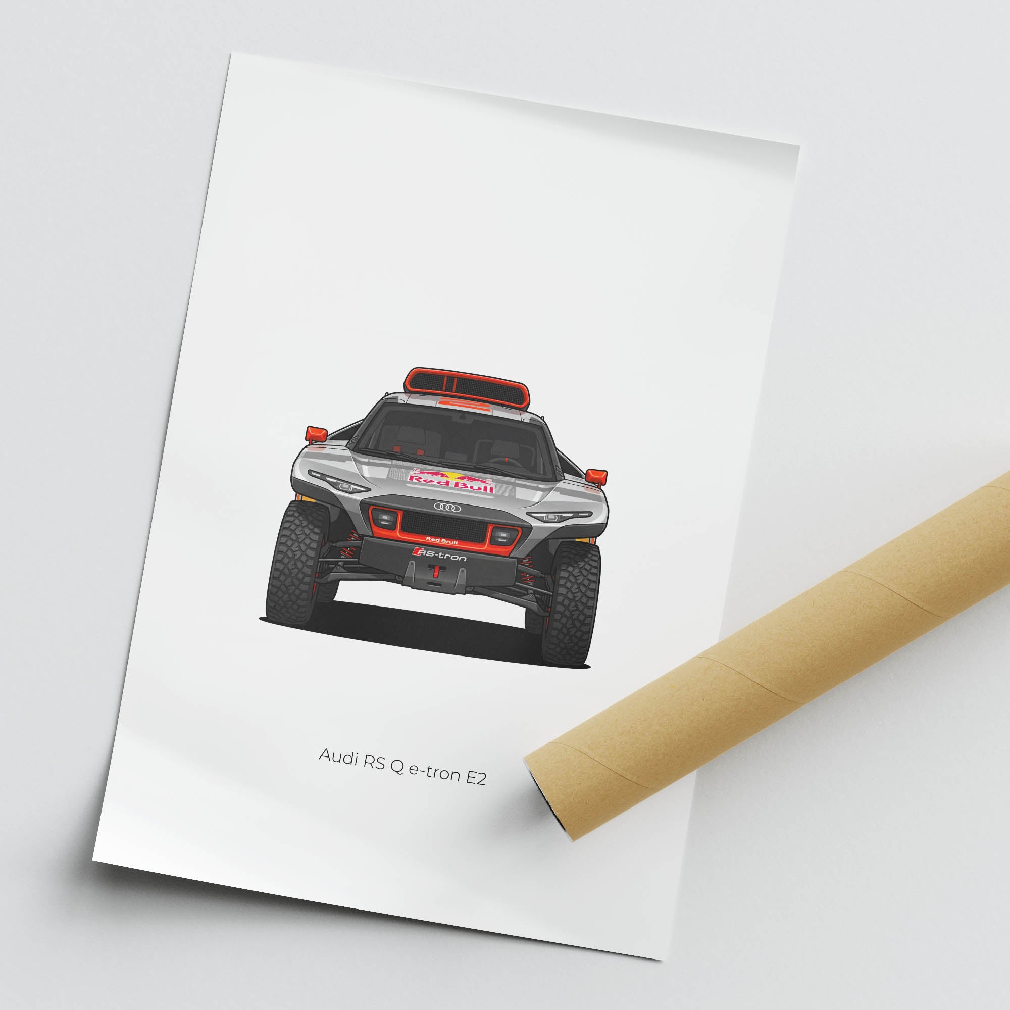 Audi RS Q e-tron Poster - 2024 Carlos Sainz Sr Silver Orange Livery Print