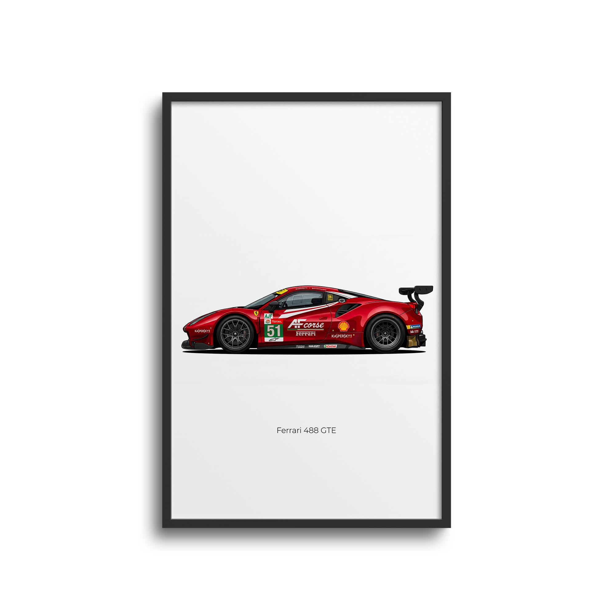 2016 Ferrari 488 GTE AF Corse – Car Print