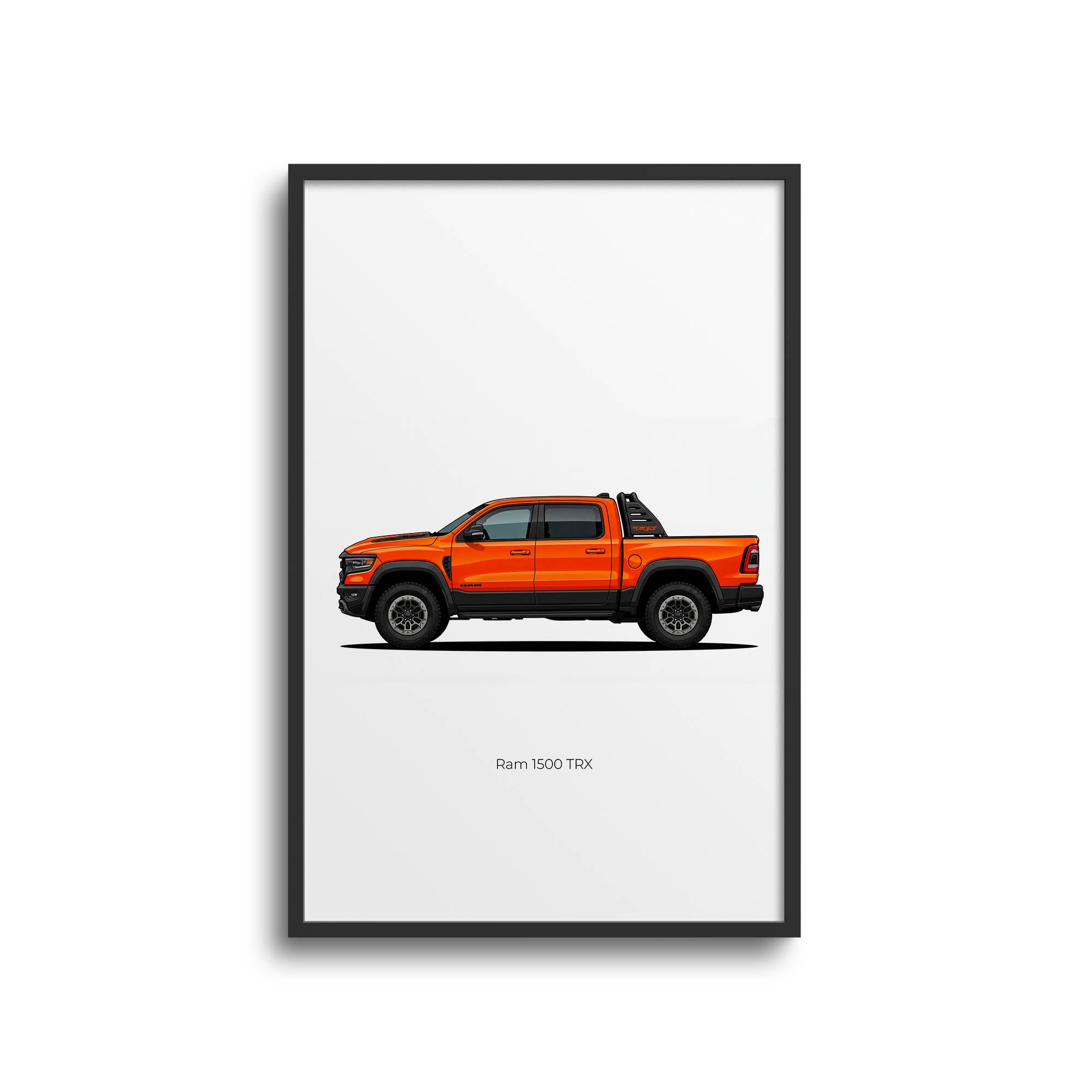 Ram 1500 Trx Poster - 2021 Ignition Orange Pickup Truck Print Artwork