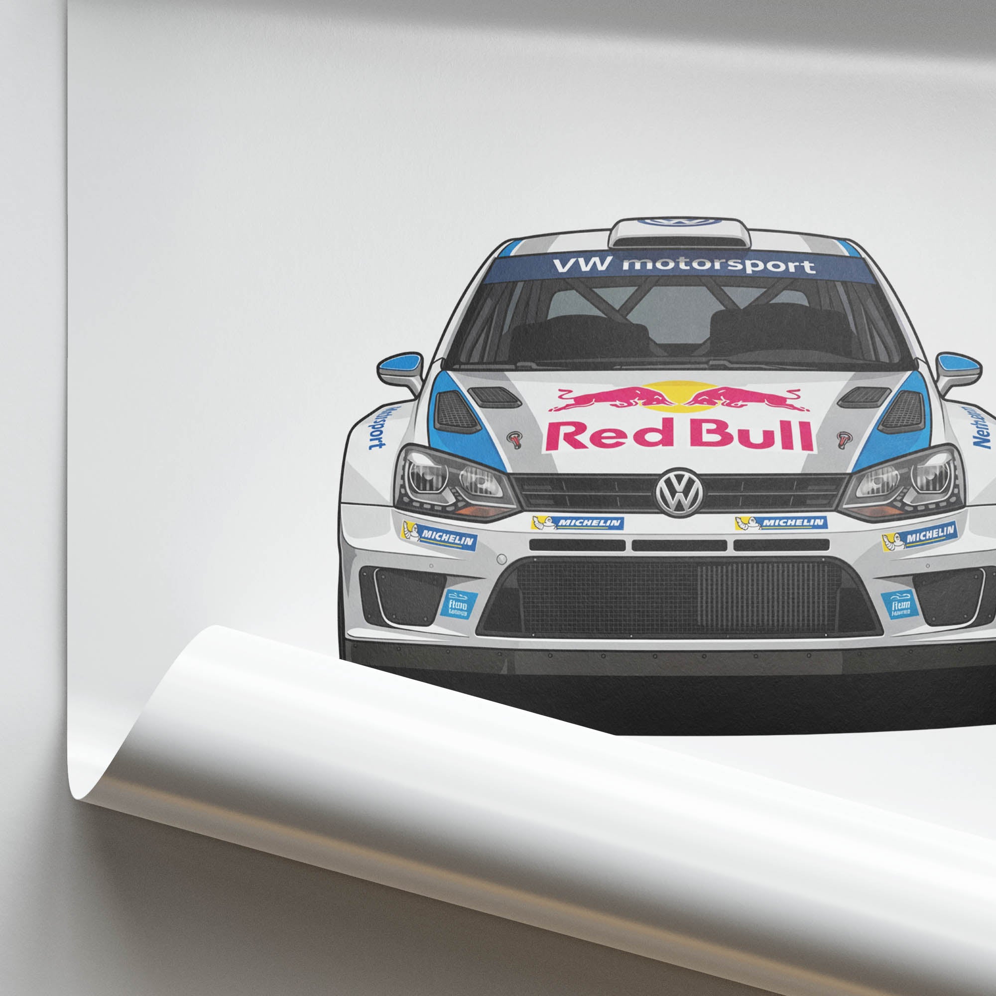 Volkswagen Polo Poster - 2013 Polo R Red Bull Livery Rally Car Print