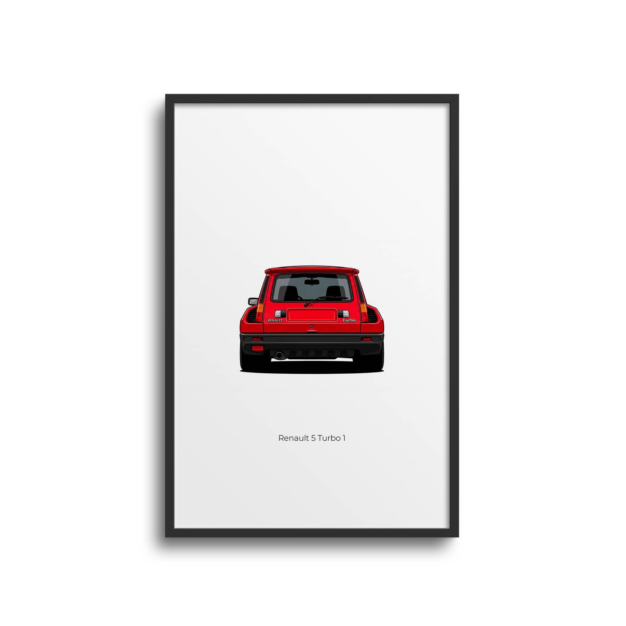 Renault 5 Turbo Poster - 1980 Red Classic Car Wall Art Print