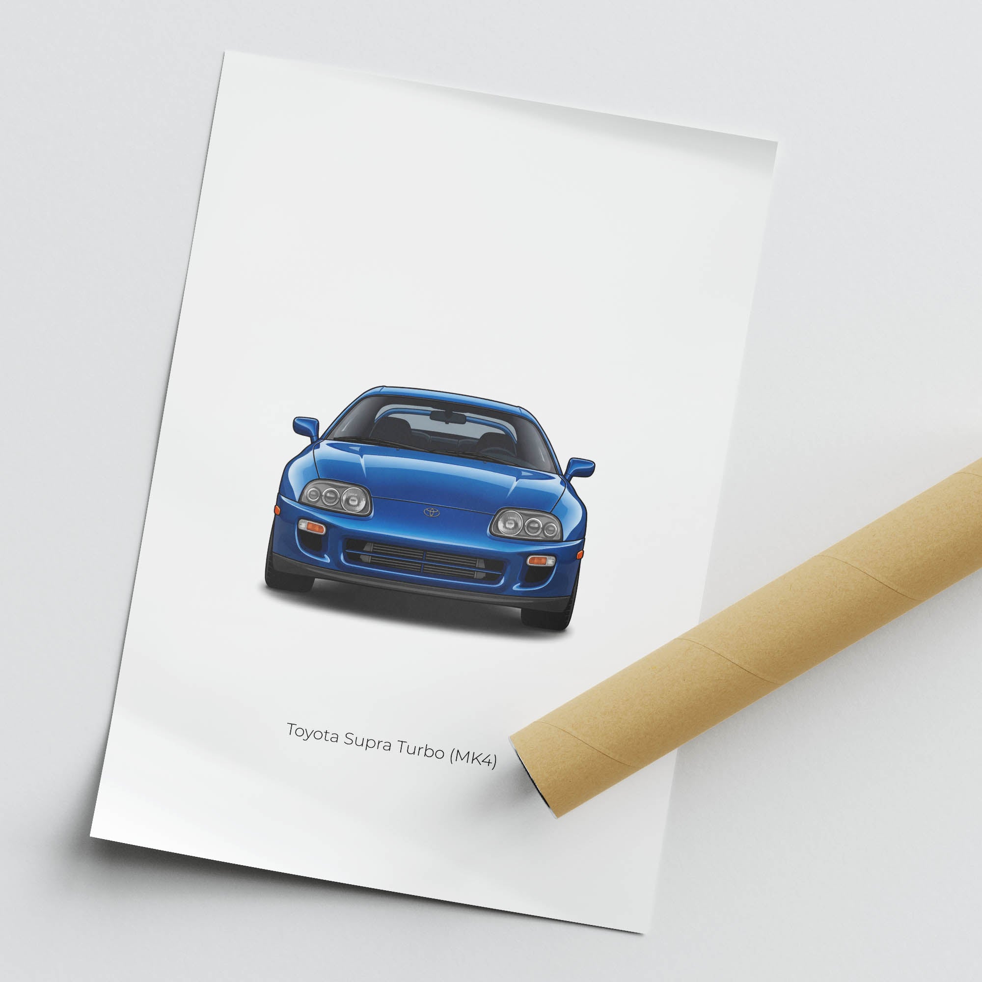 1993 Toyota Supra Turbo MK4 Baltic – Car Print (Front)