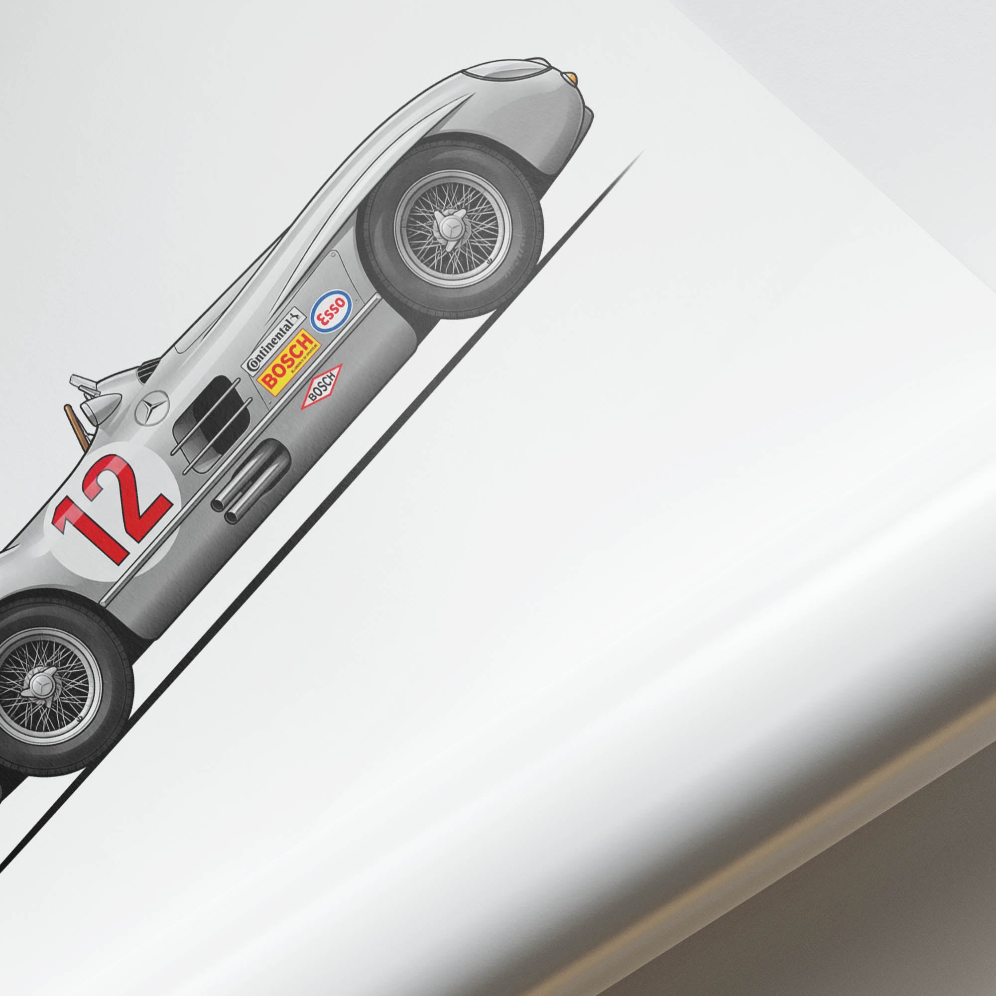1954 Mercedes-Benz W196 Juan Manuel Fangio – Car Print