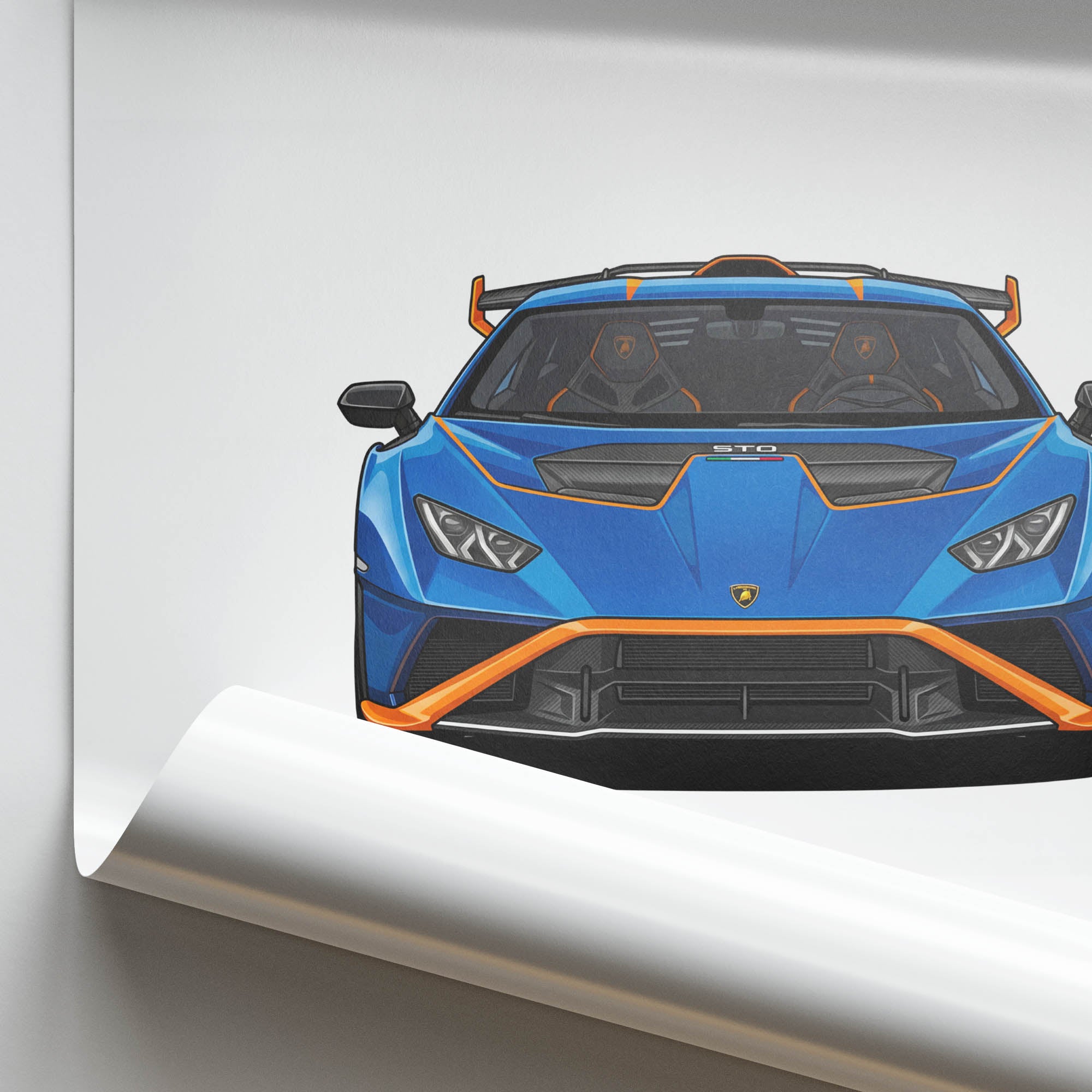 Lamborghini Huracan Poster – 2021 Huracan Sto Front View Limited Edition Print