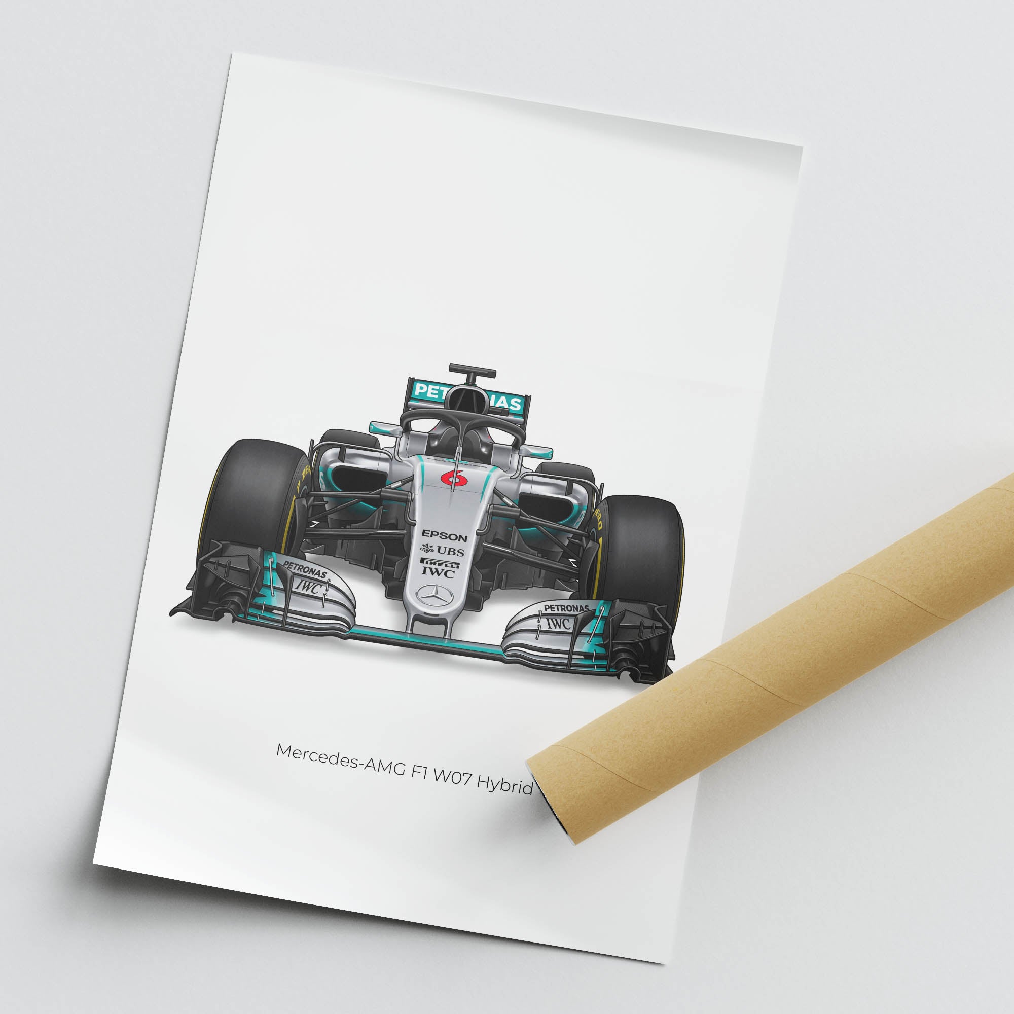 Mercedes AMG W07 Poster - 2016 F1 Racing Car Wall Art Featuring Nico Rosberg