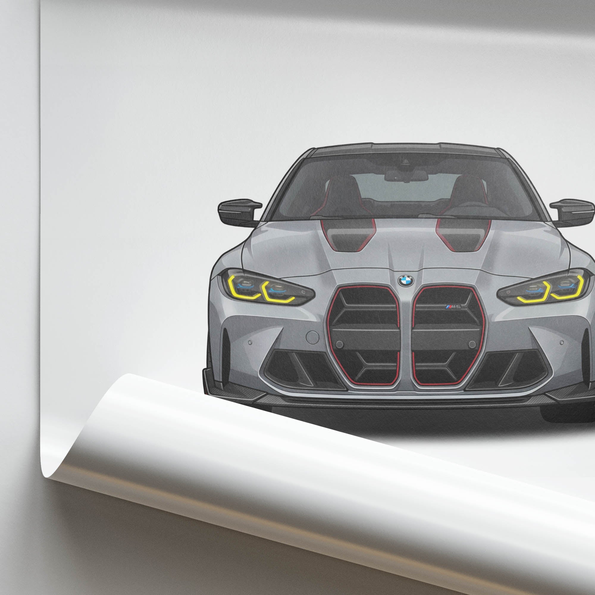 2023 BMW M4 CSL G82 Frozen Brooklyn – Car Print (Front)