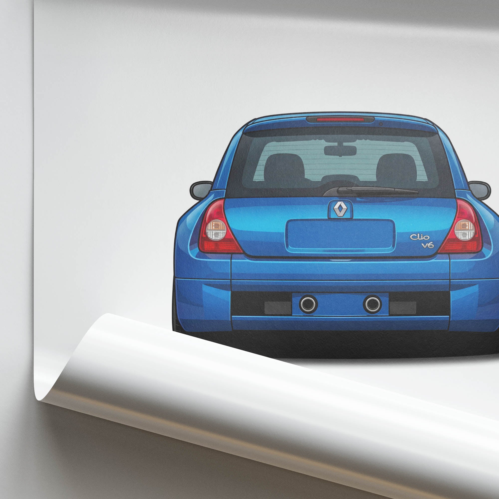 2003 Renault Clio V6 Phase 2 Iliad – Car Print (Back)