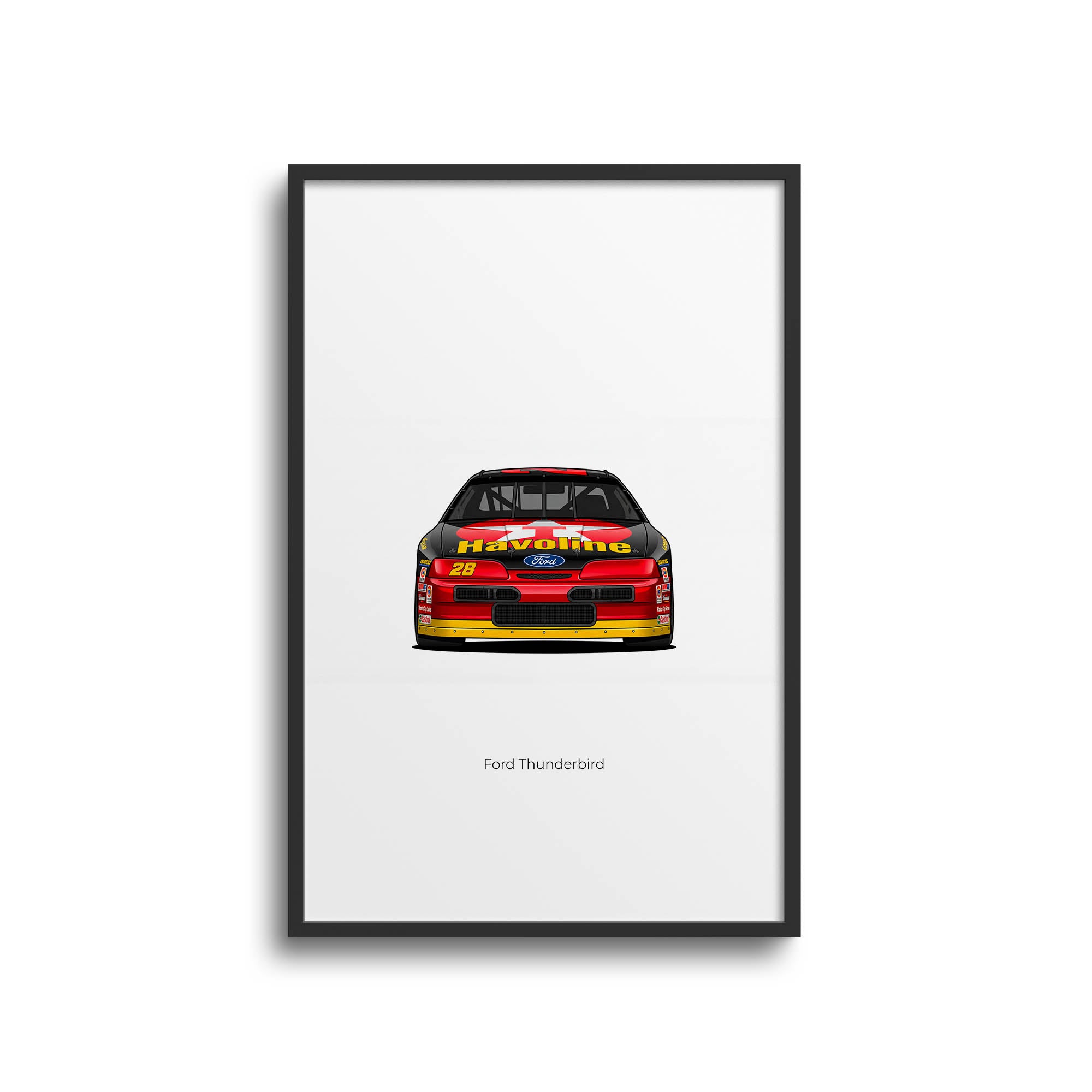Ford Thunderbird Poster – 1992 Davey Allison Texaco Havoline Racing Art Print