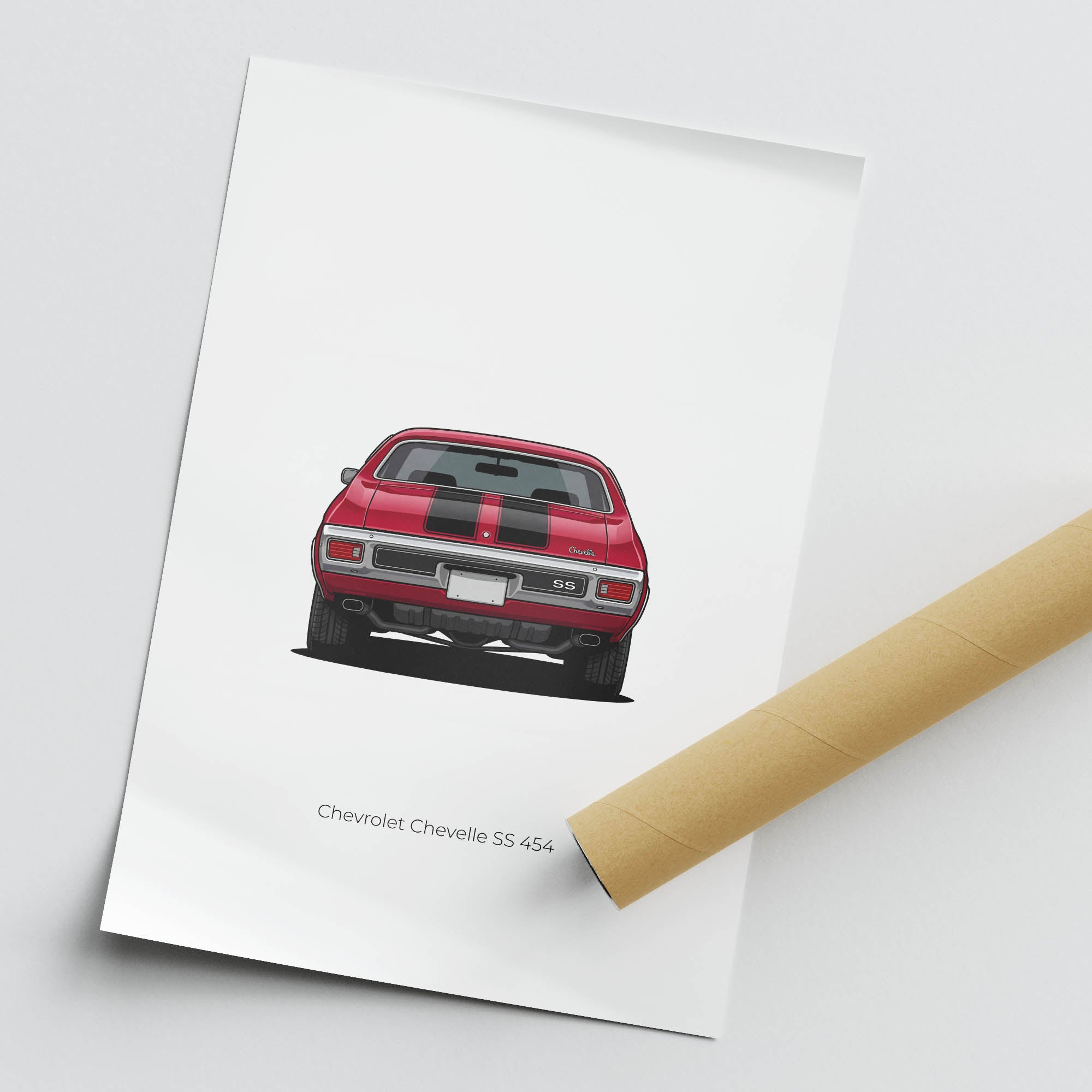 1970 Chevrolet Chevelle SS 454 Cranberry – Car Print