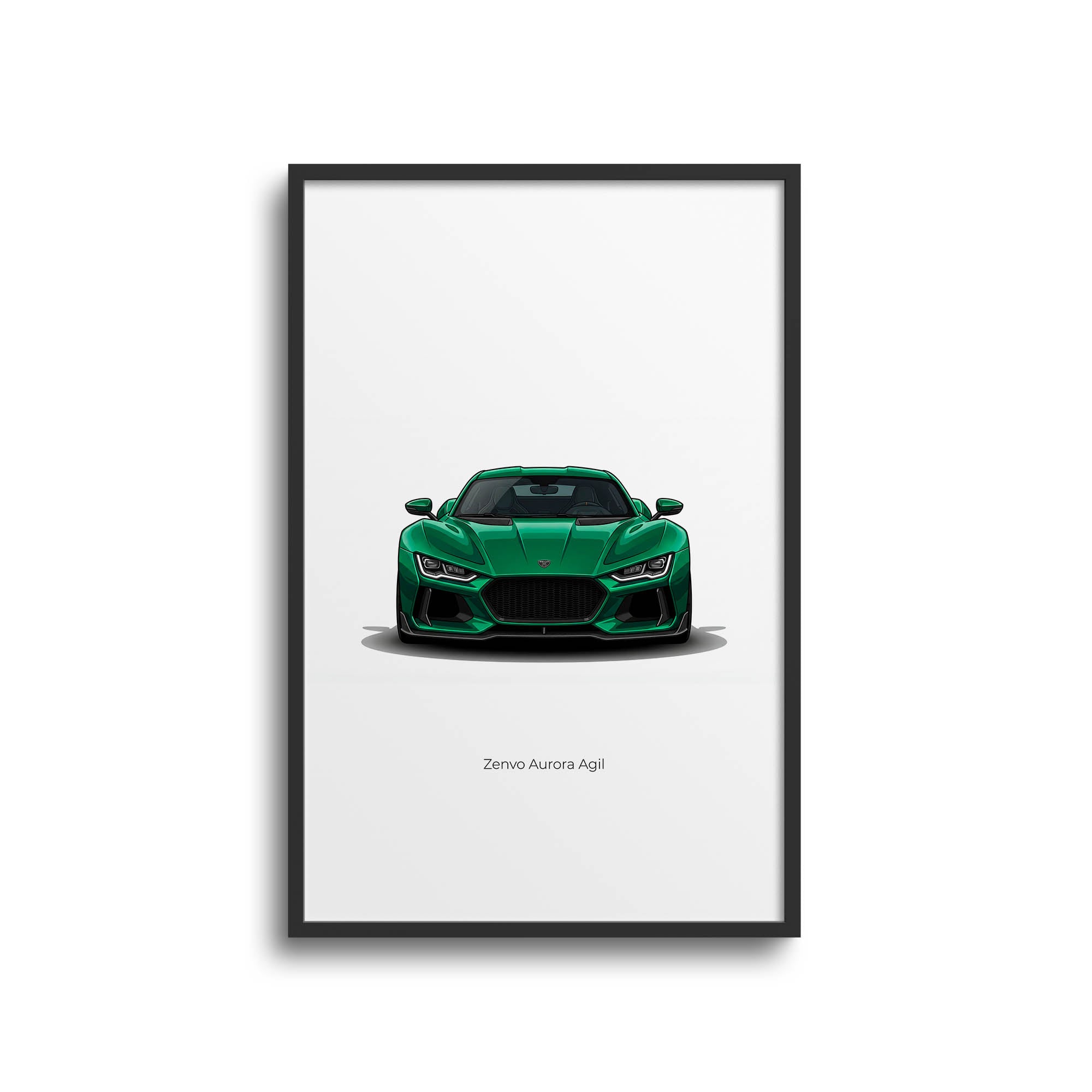 Zenvo Aurora Poster - 2024 Agil Green Front View Luxury Car Print