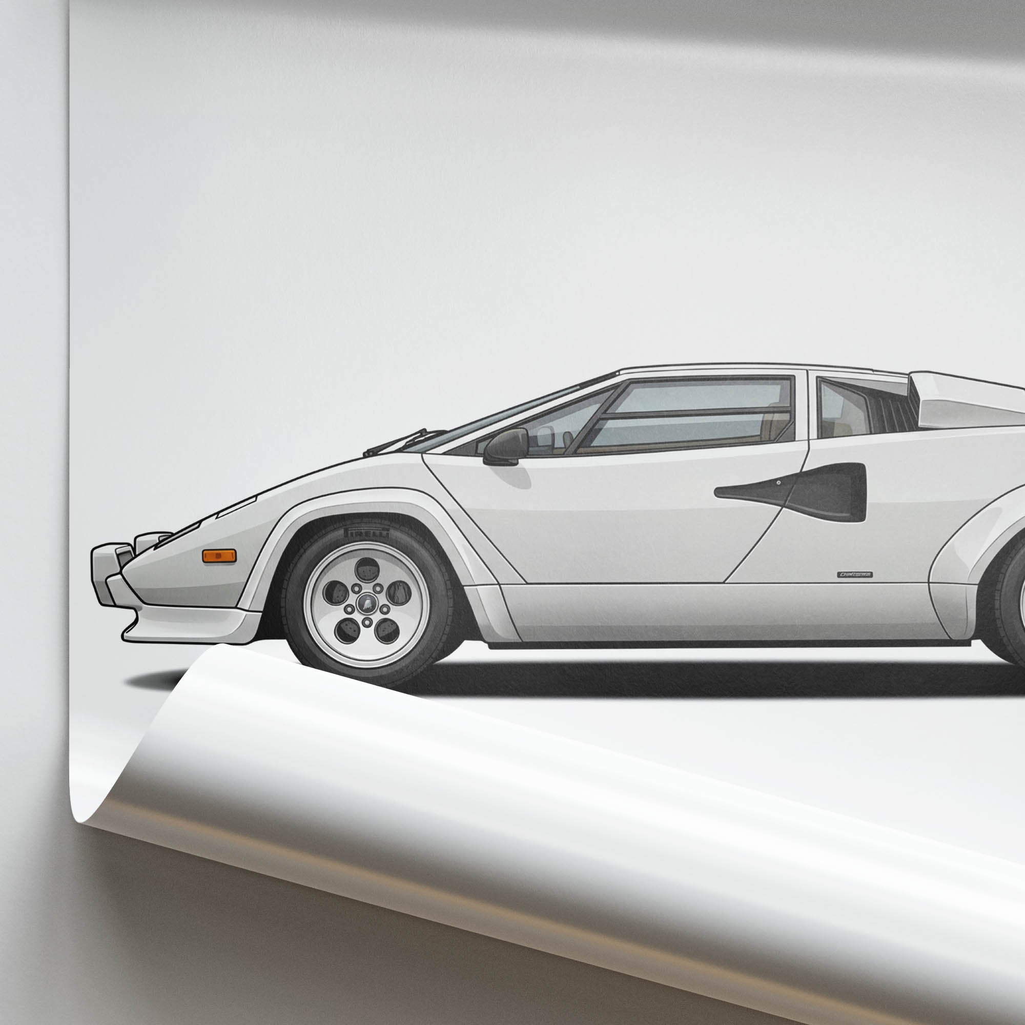1988 Lamborghini Countach LP5000 Qv – Car Print (Side)