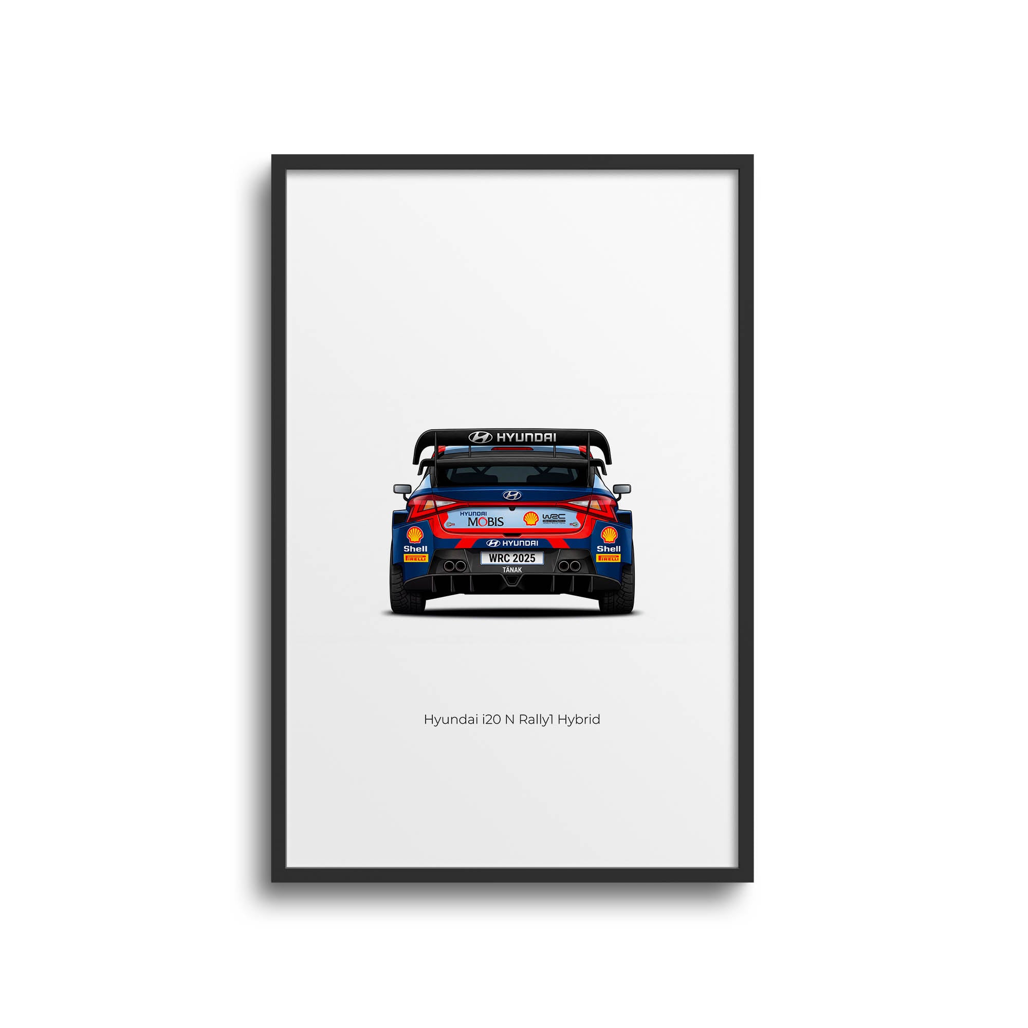 Hyundai I20 N Rally1 Poster – 2025 WRC Rally Car Back View Print