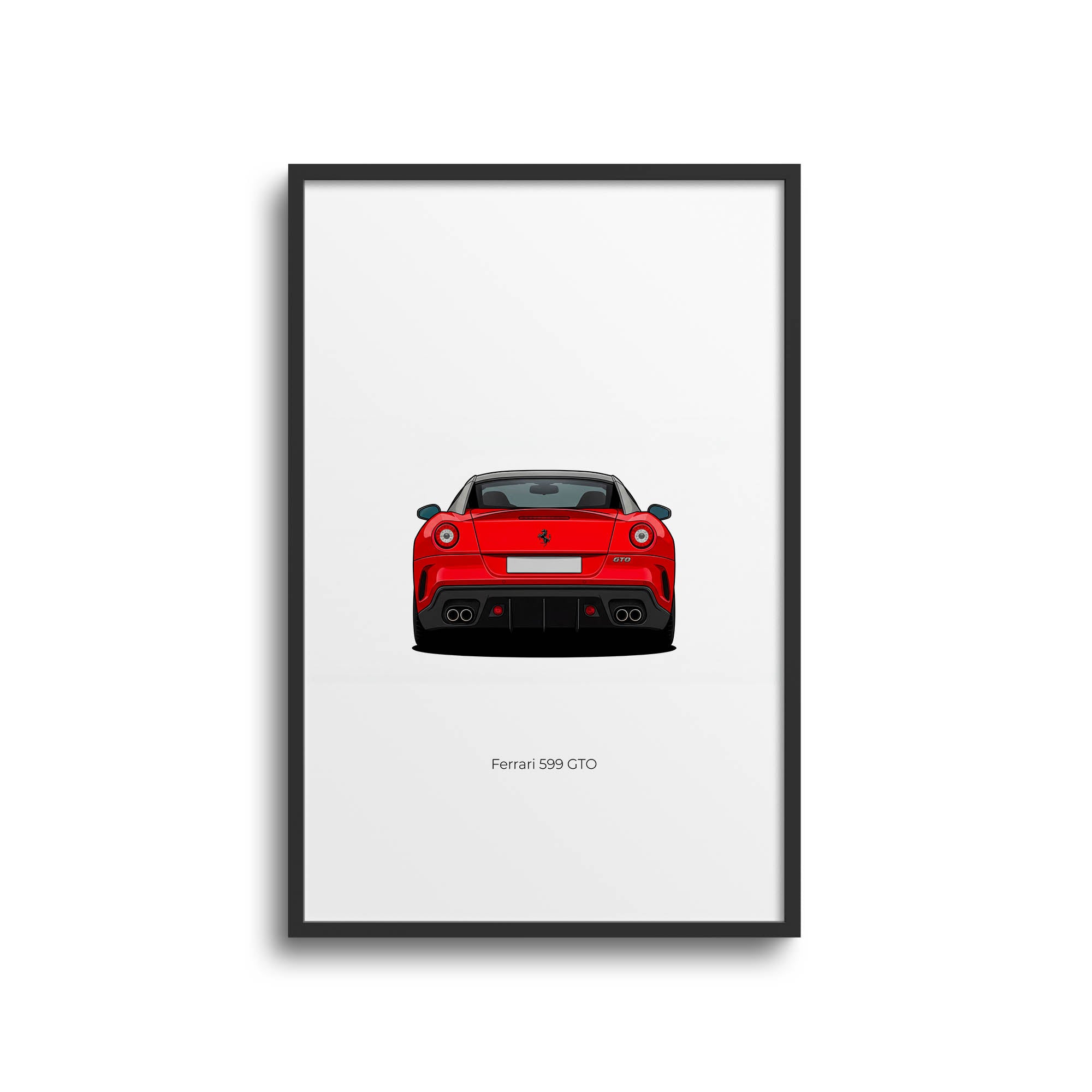 Ferrari 599 Gto Poster - Rosso Corsa Red With Grigio Silverstone Roof Print
