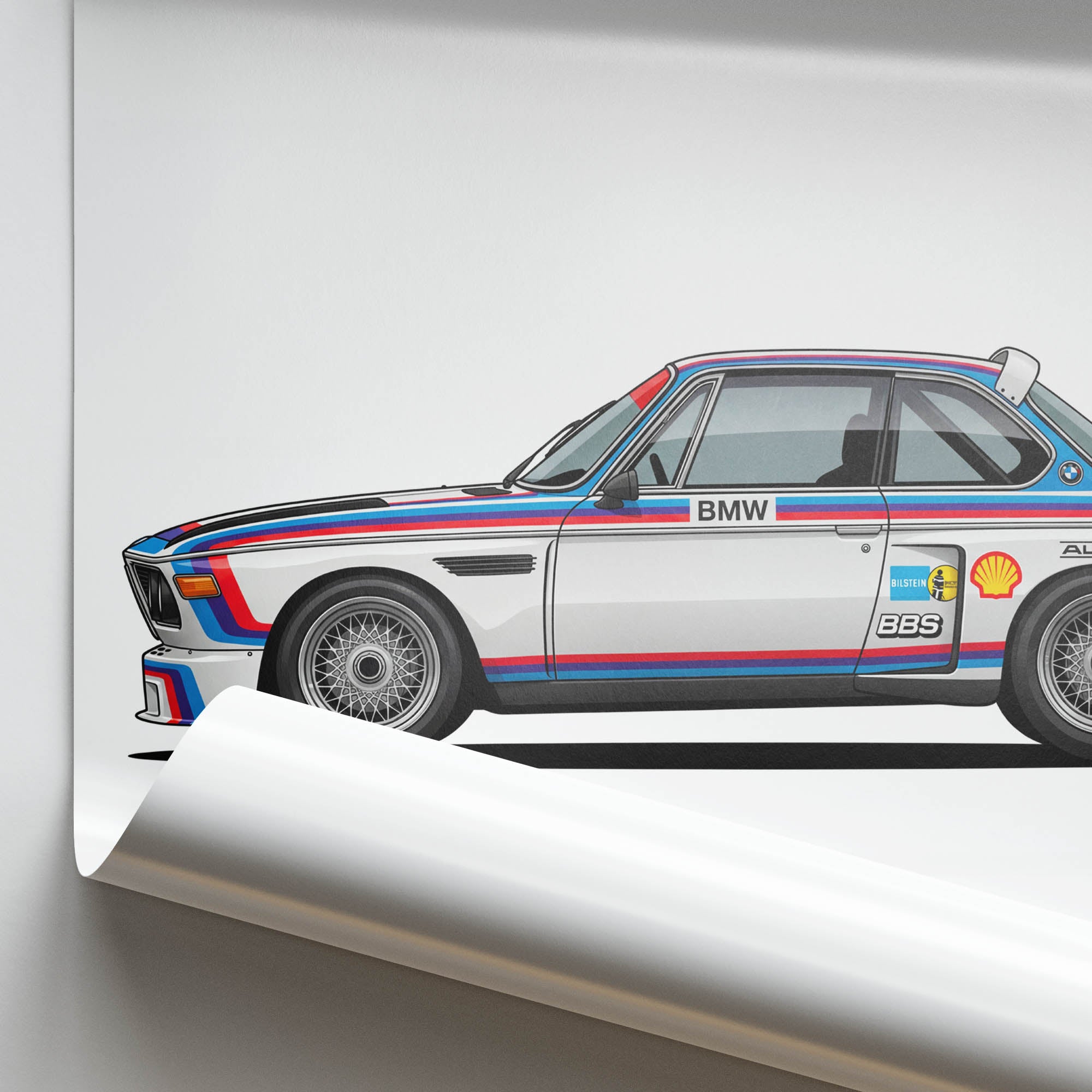 1975 BMW 3 0 CSL BMW Motorsport – Car Print (Side)