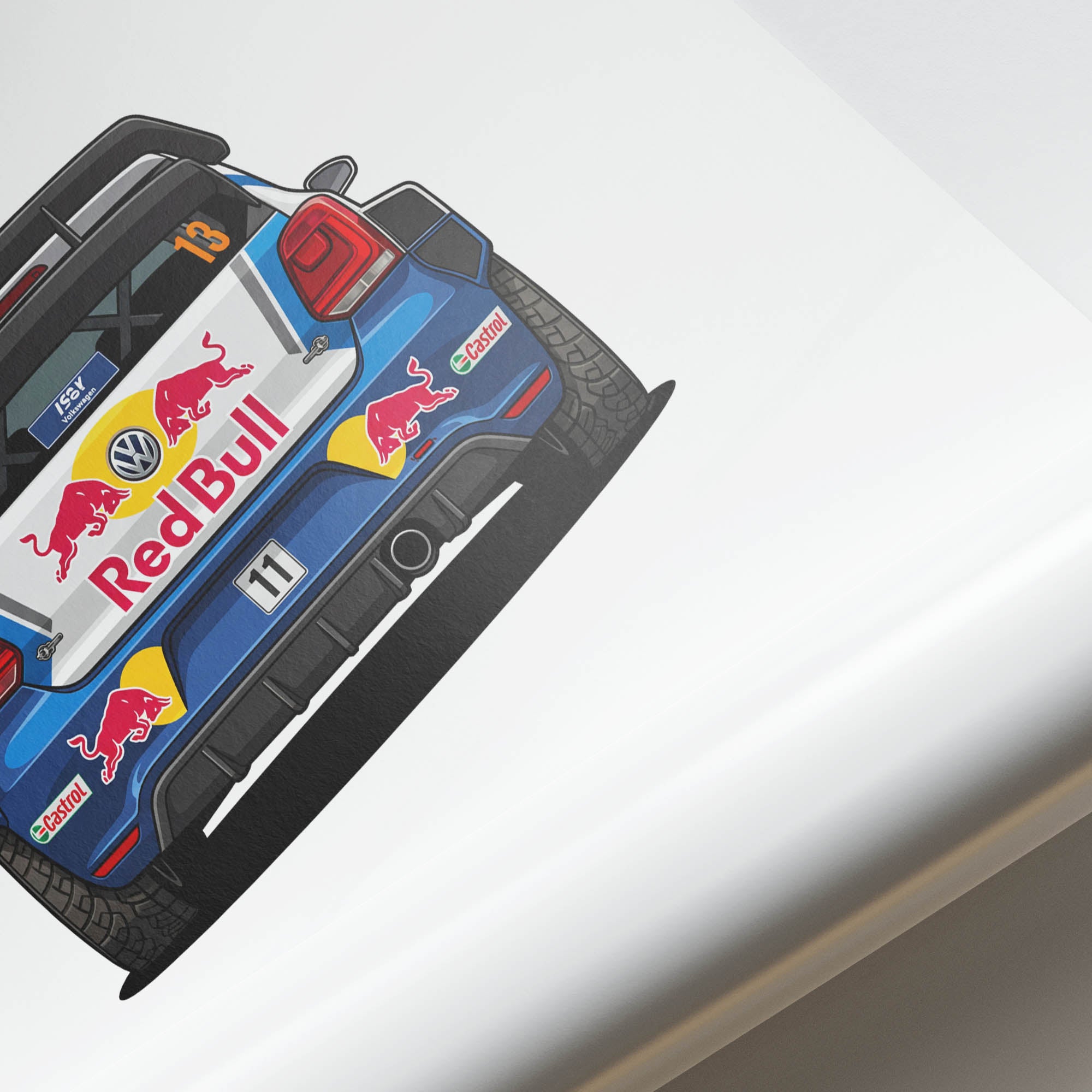 Volkswagen Polo Poster - 2013 Red Bull Rally Car Wall Art | Motorsport Decor