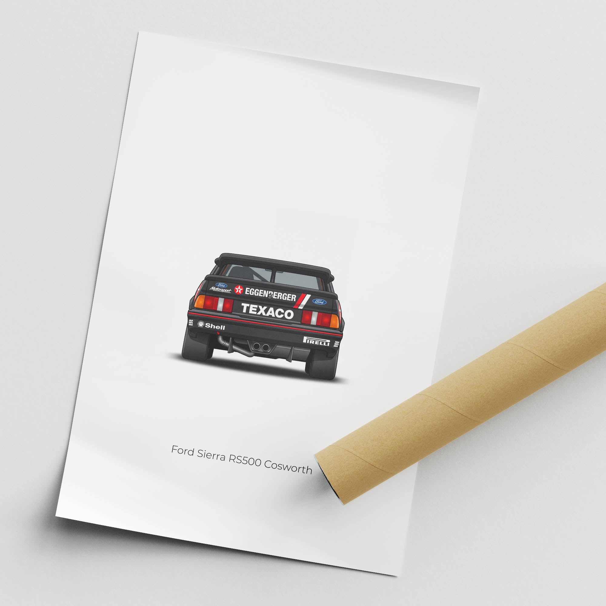 1989 Ford Sierra RS500 Cosworth – Car Print (Back)