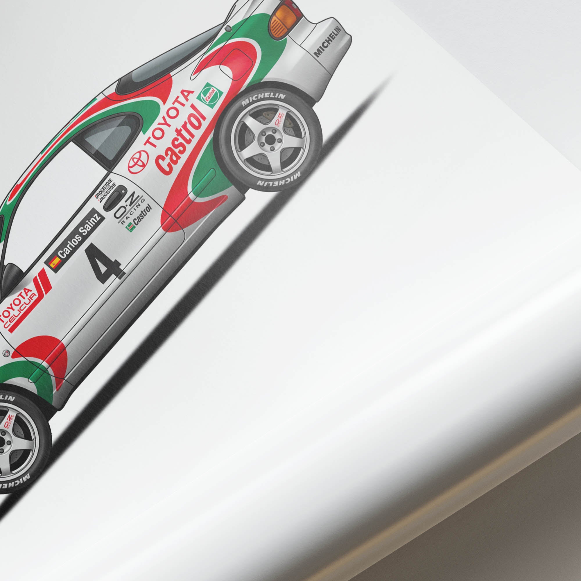 Toyota Celica Poster - 1992 Celica GT Four ST185 Rally Car Print Side View