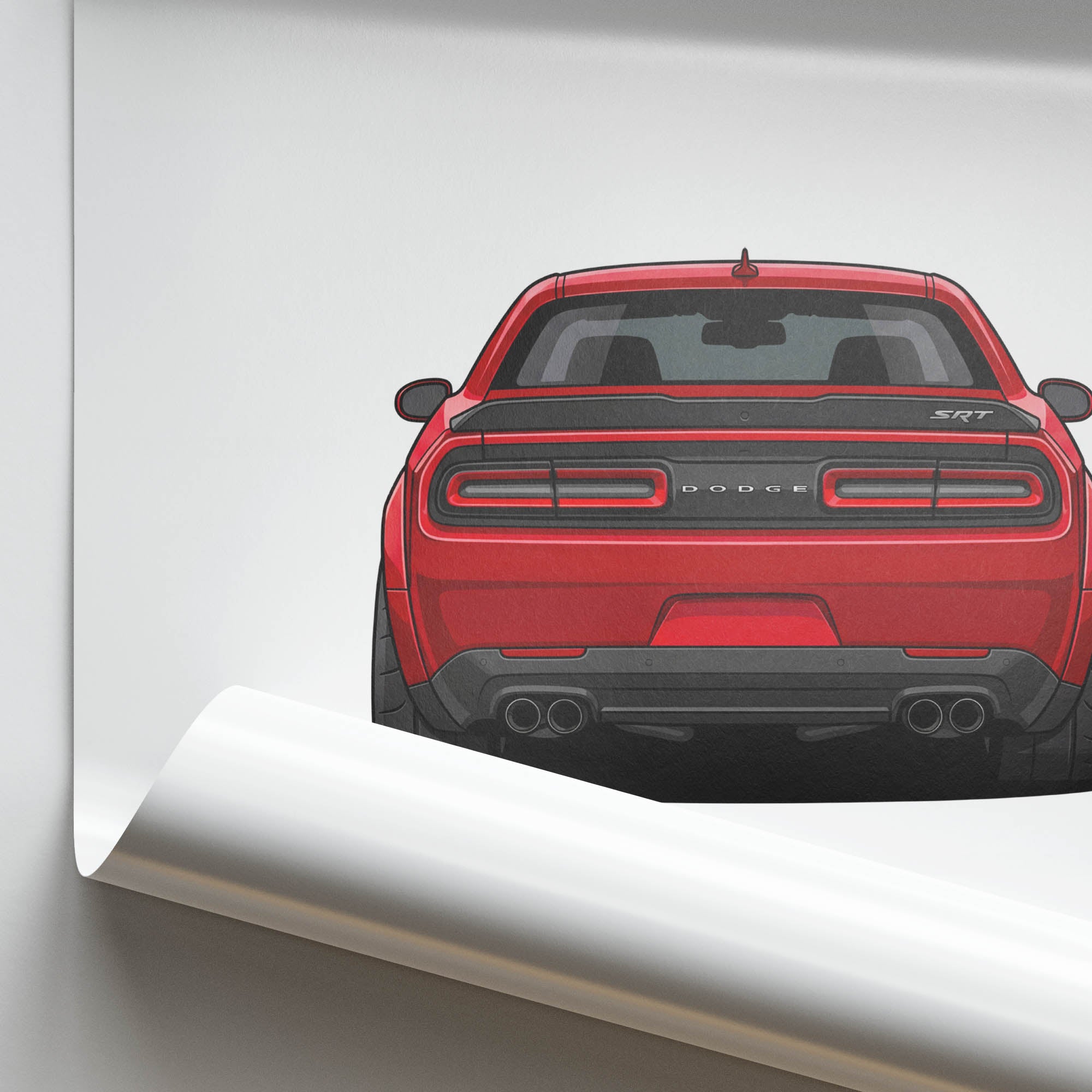 2018 Dodge Challenger SRT Demon Torred – Car Print (Back)