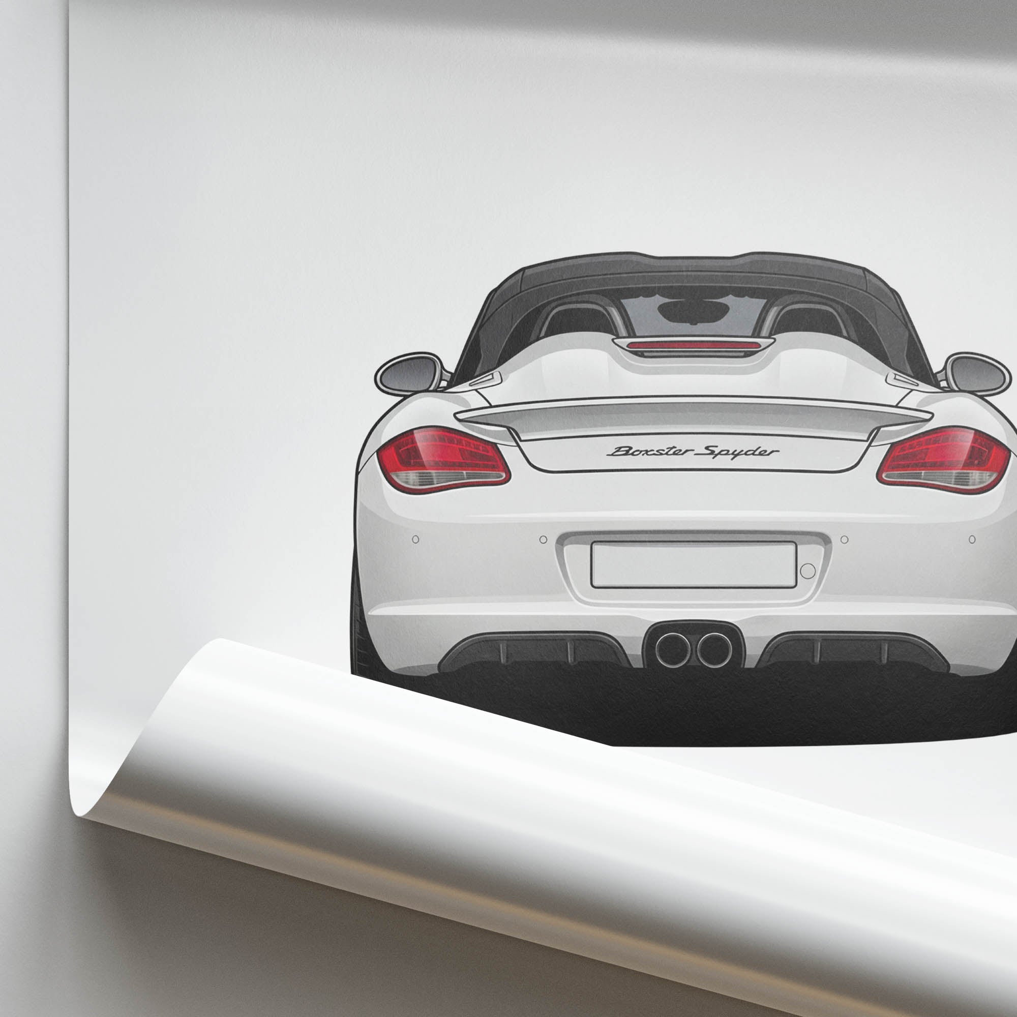 2011 Porsche Boxster Spyder 987 Carrera – Car Print (Back)
