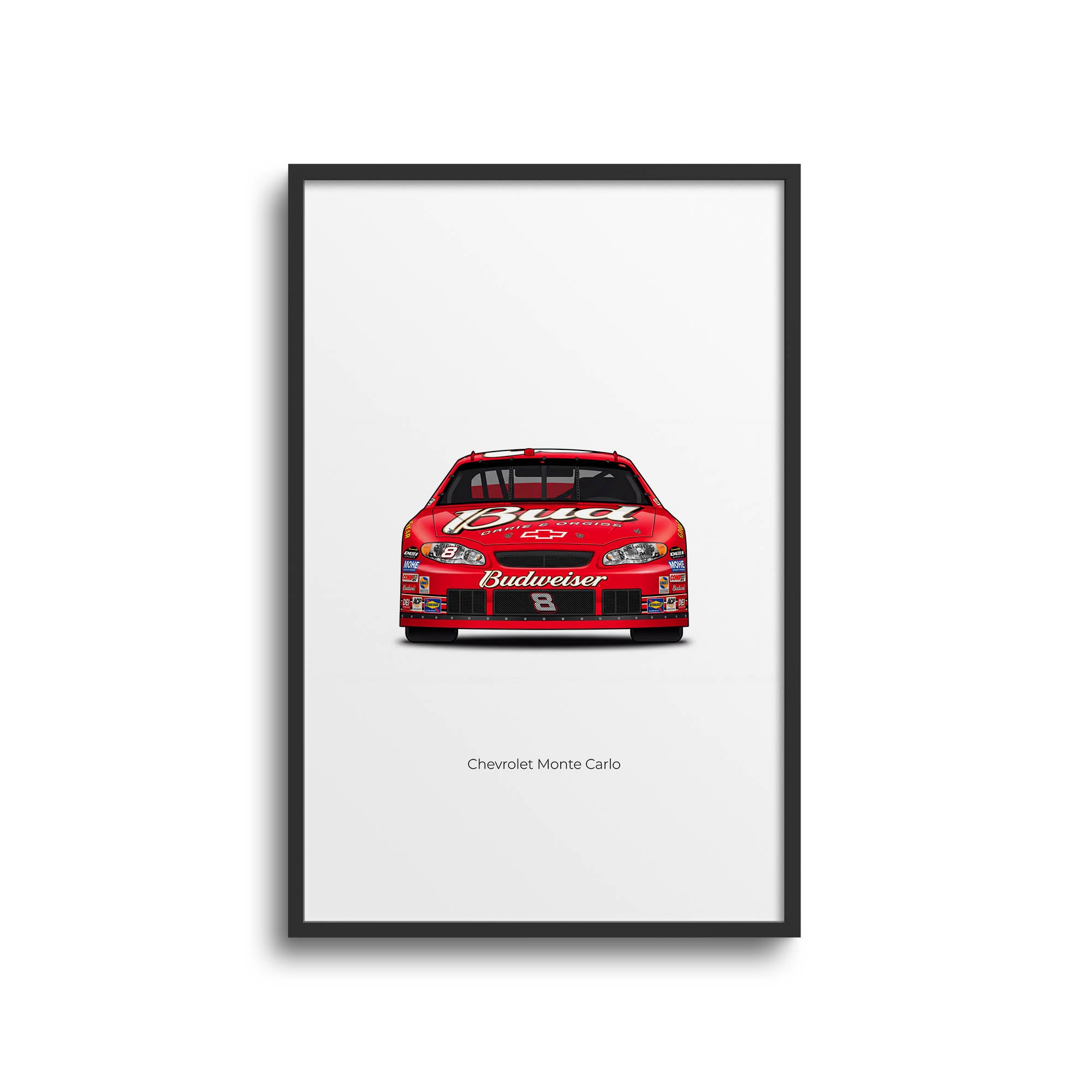 Dale Earnhardt Jr Poster – 2004 Chevrolet Monte Carlo Red Livery NASCAR Art Print