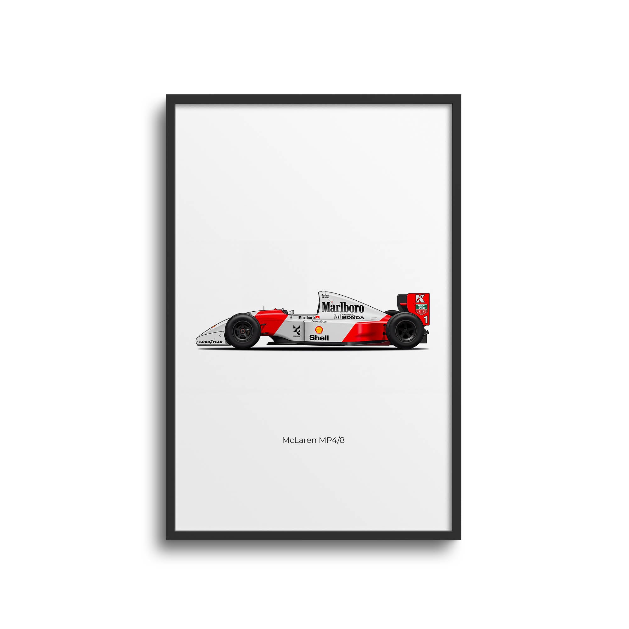 1993 McLaren MP4 8 Ayrton Senna – Car Print (Side)