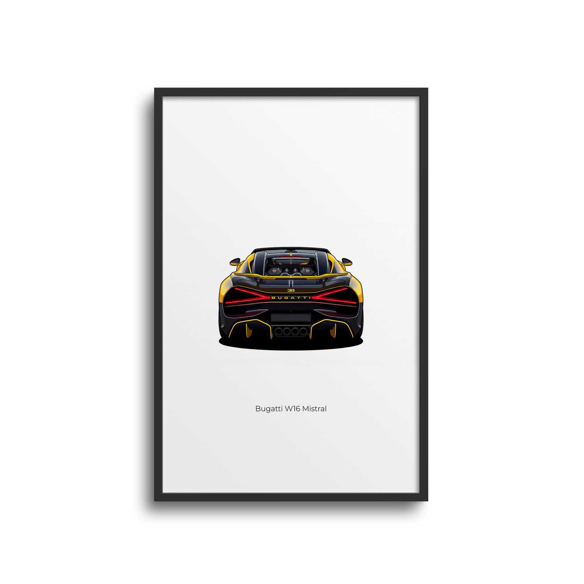 2024 Bugatti W16 Mistral – Car Print (Back)