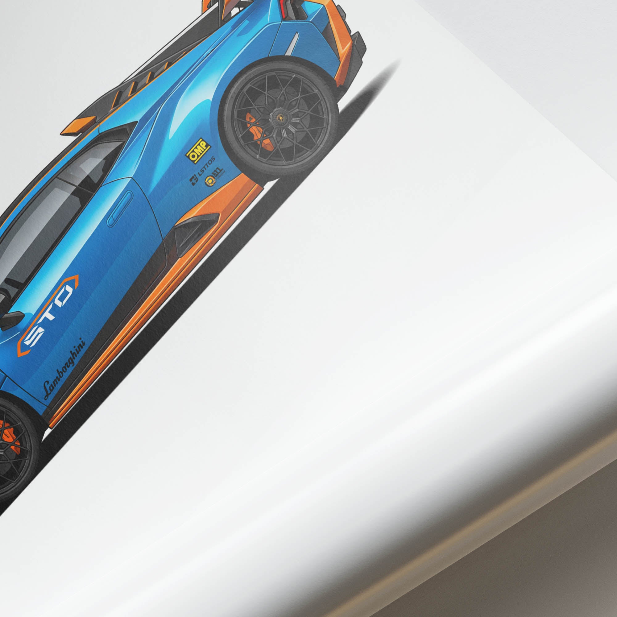 2021 Lamborghini Hurac N Sto Blu Laufey – Car Print (Side)