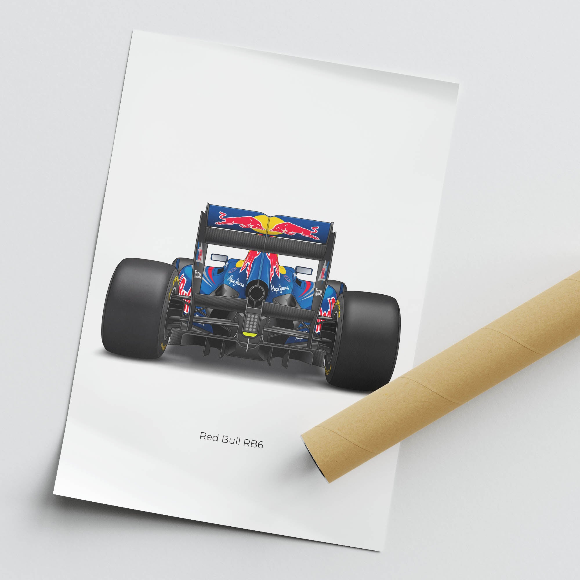 2010 Red Bull RB6 Sebastian Vettel Blue Bull – Car Print
