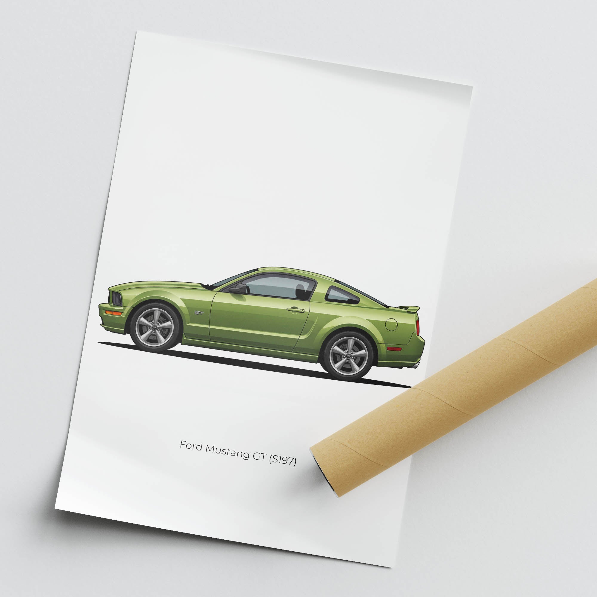 2005 Ford Mustang GT S197 Legend Lime – Car Print (Side)