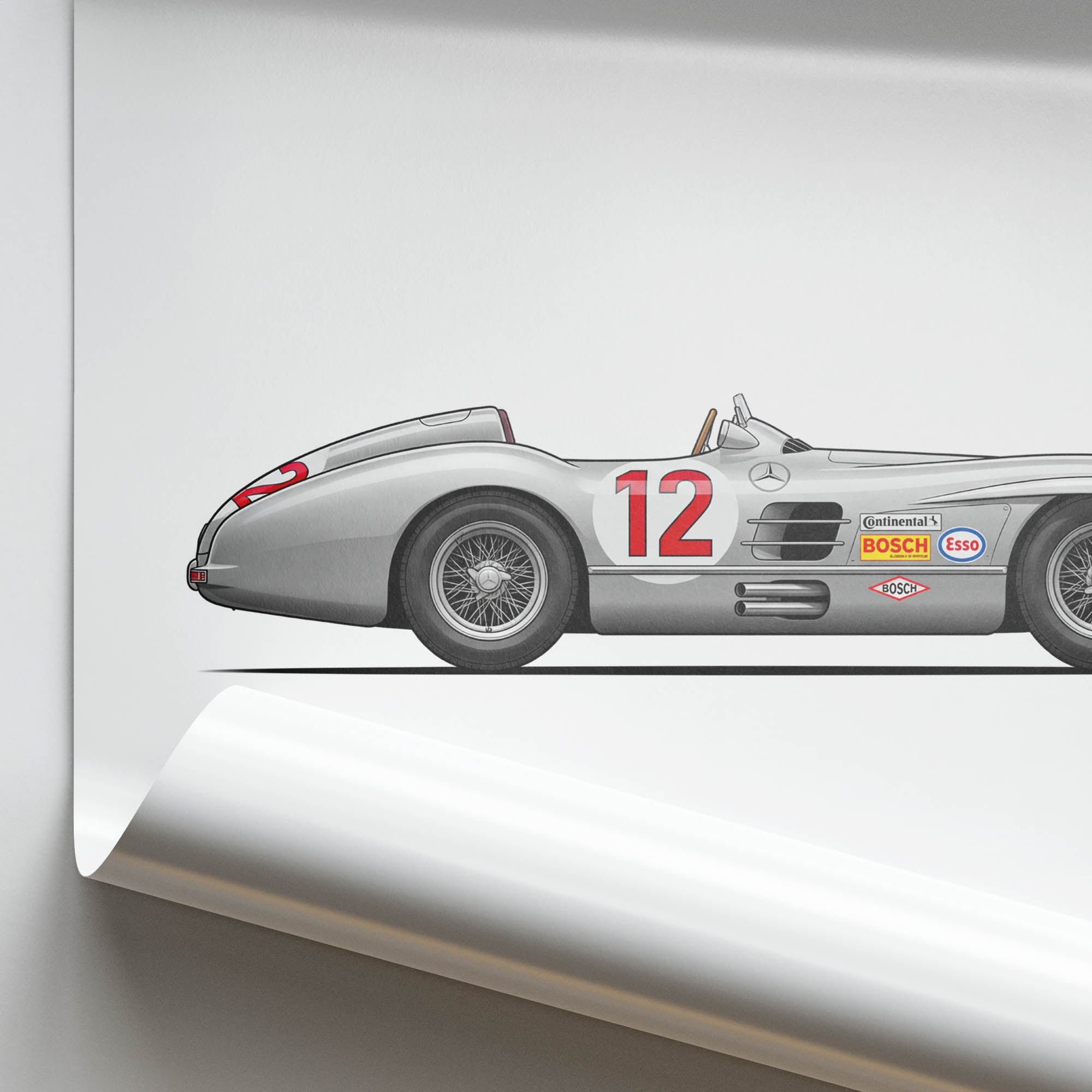 1954 Mercedes-Benz W196 Juan Manuel Fangio – Car Print