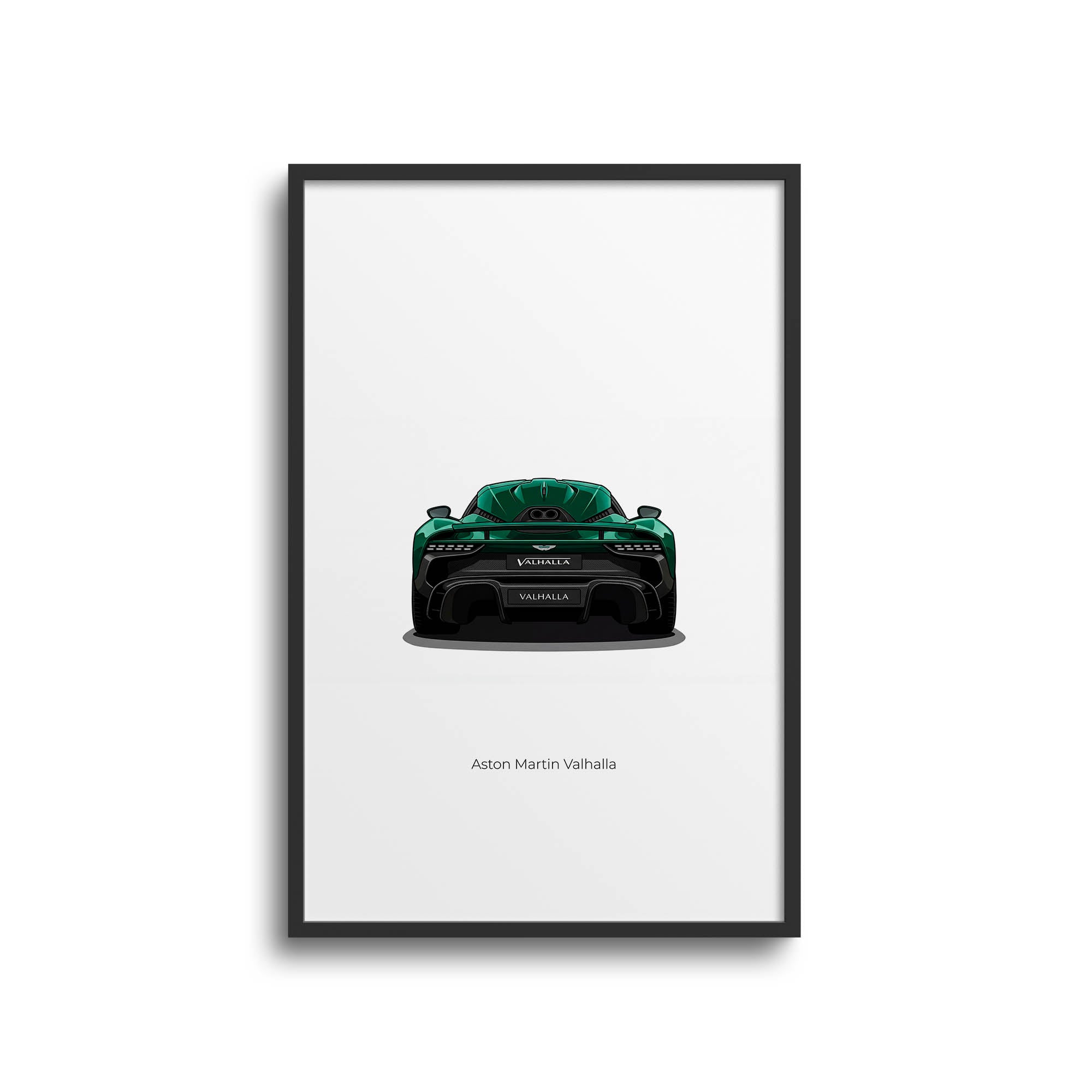 Aston Martin Valhalla Poster – 2024 British Racing Green Supercar Back View Print
