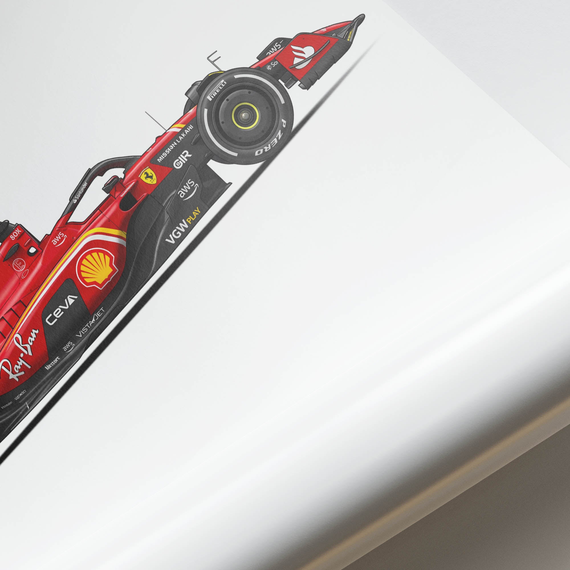 2024 Ferrari SF 24 Charles Leclerc – Car Print (Side)