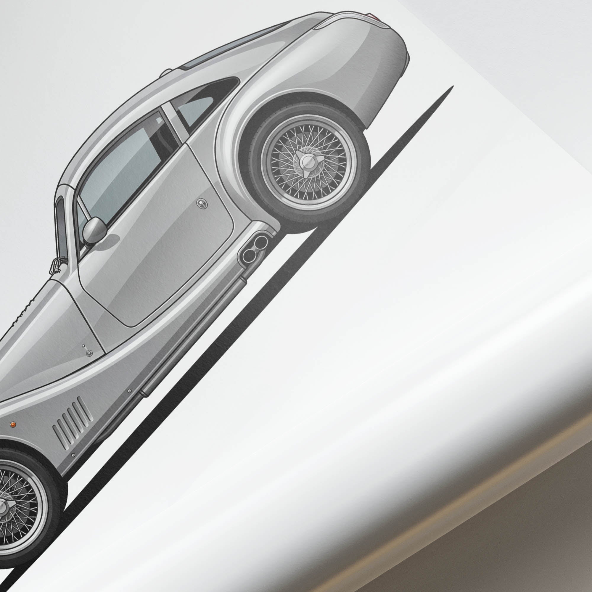 Morgan Aero Supersports Poster – 2010 Silver Side View Classic Car Print
