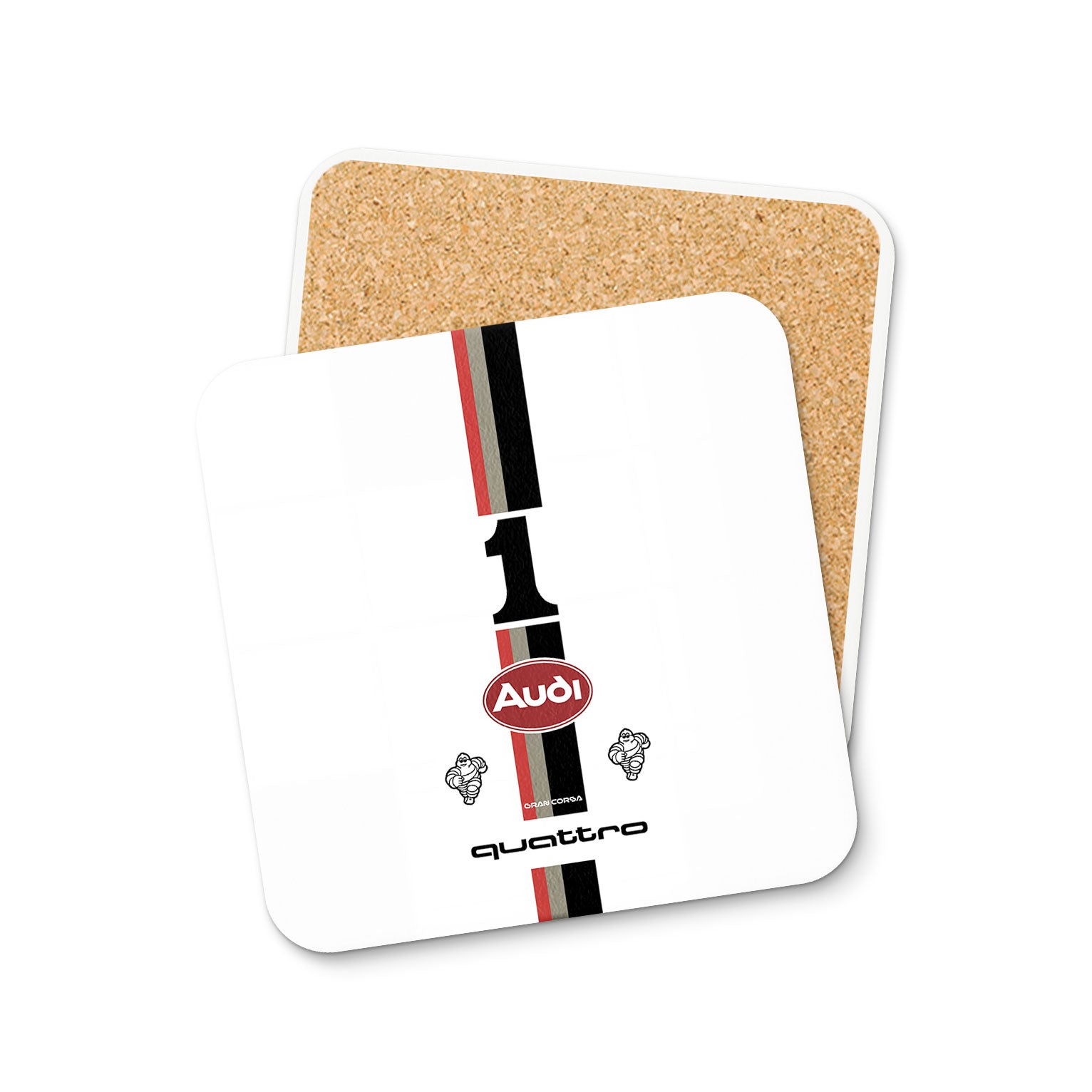 Audi Quattro Coaster – Durable Rally Car Drinkware Table Protector