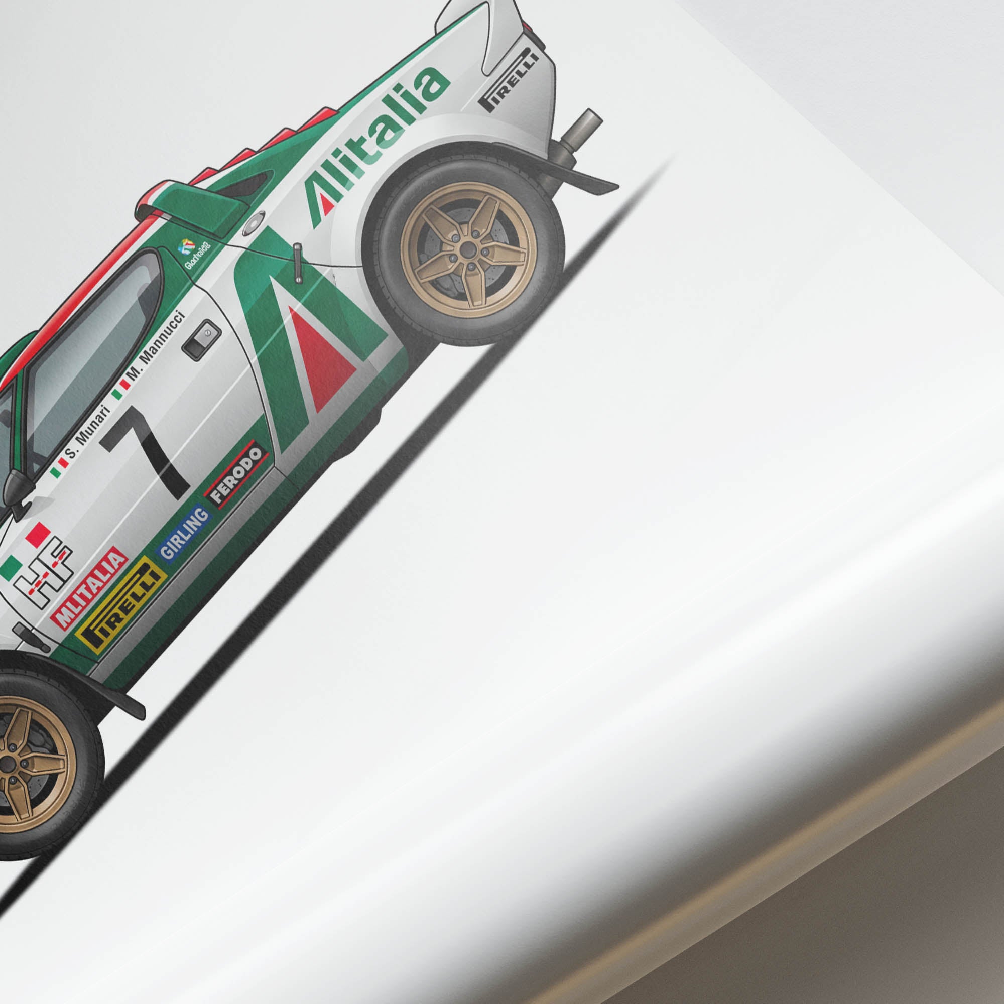 Lancia Stratos Poster - 1974 Sandro Munari Alitalia Rally Car Print