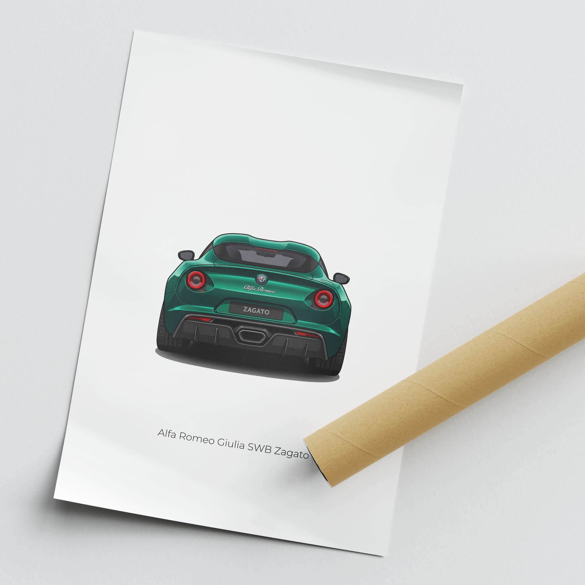 Alfa Romeo Giulia Poster - 2023 Zagato Montreal Green Car Wall Art Print