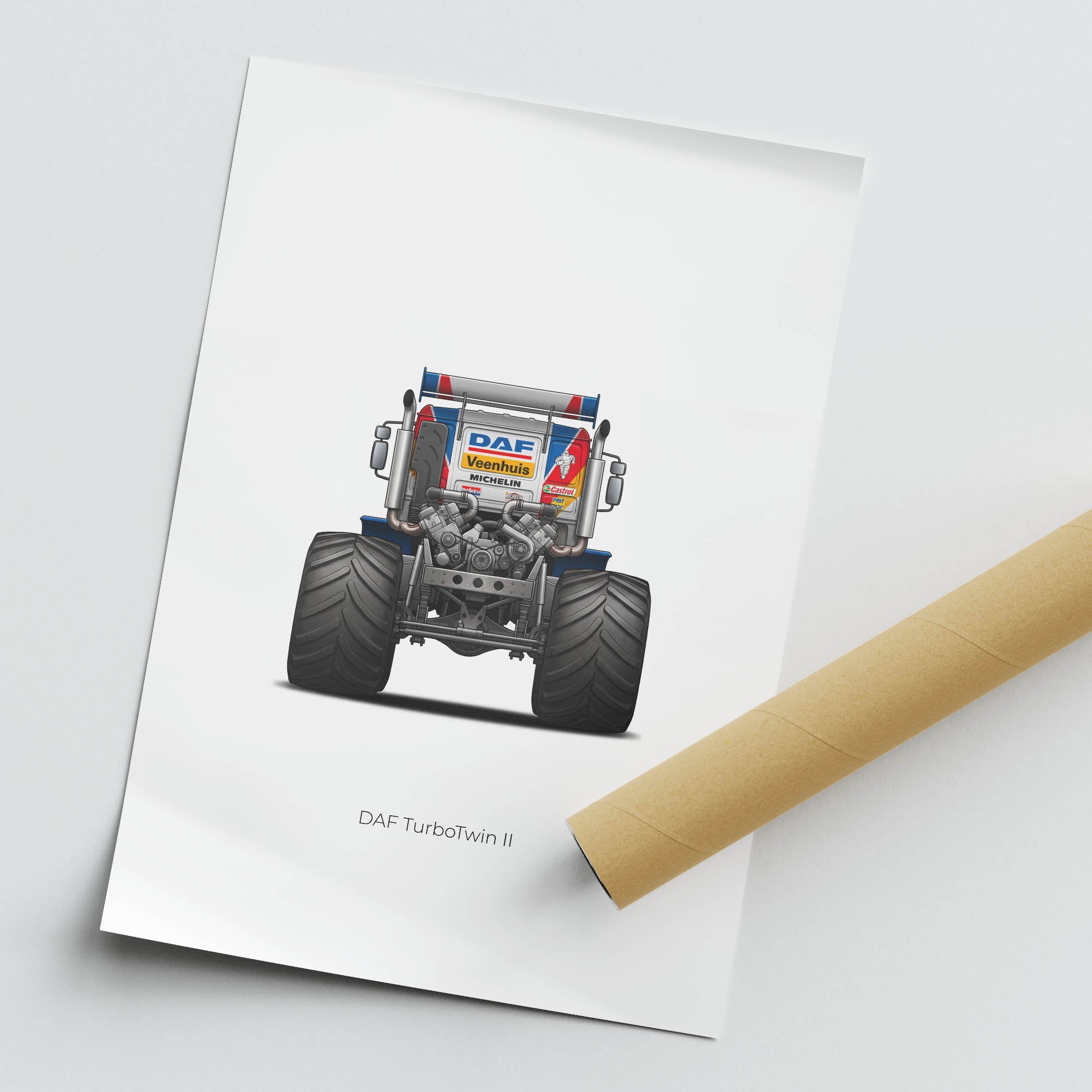 1988 Daf Turbotwin Poster - Vintage Motorsport Decor | Twin Engine Monster Truck Art