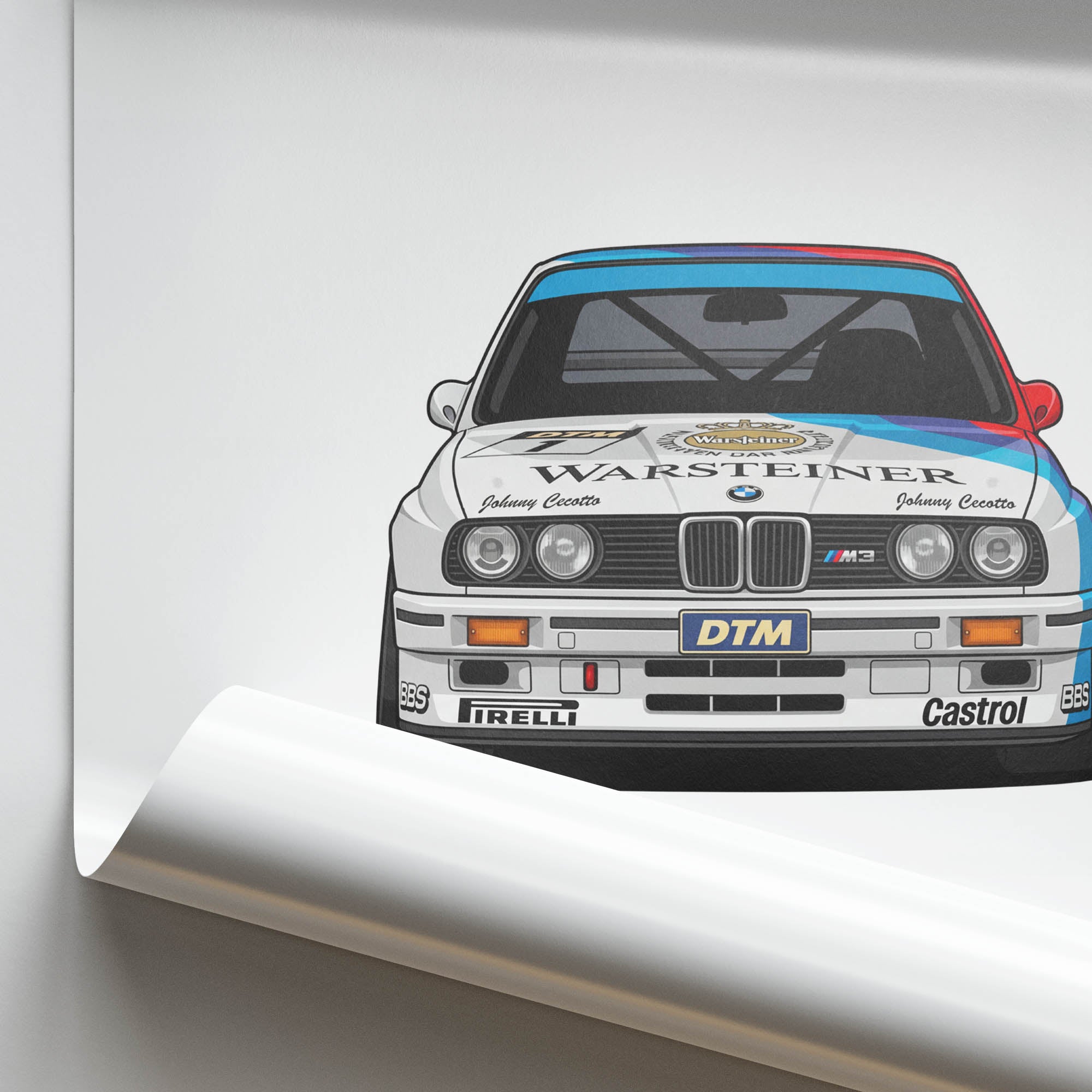 1990 BMW M3 Sport Evolution DTM Johnny – Car Print (Front)