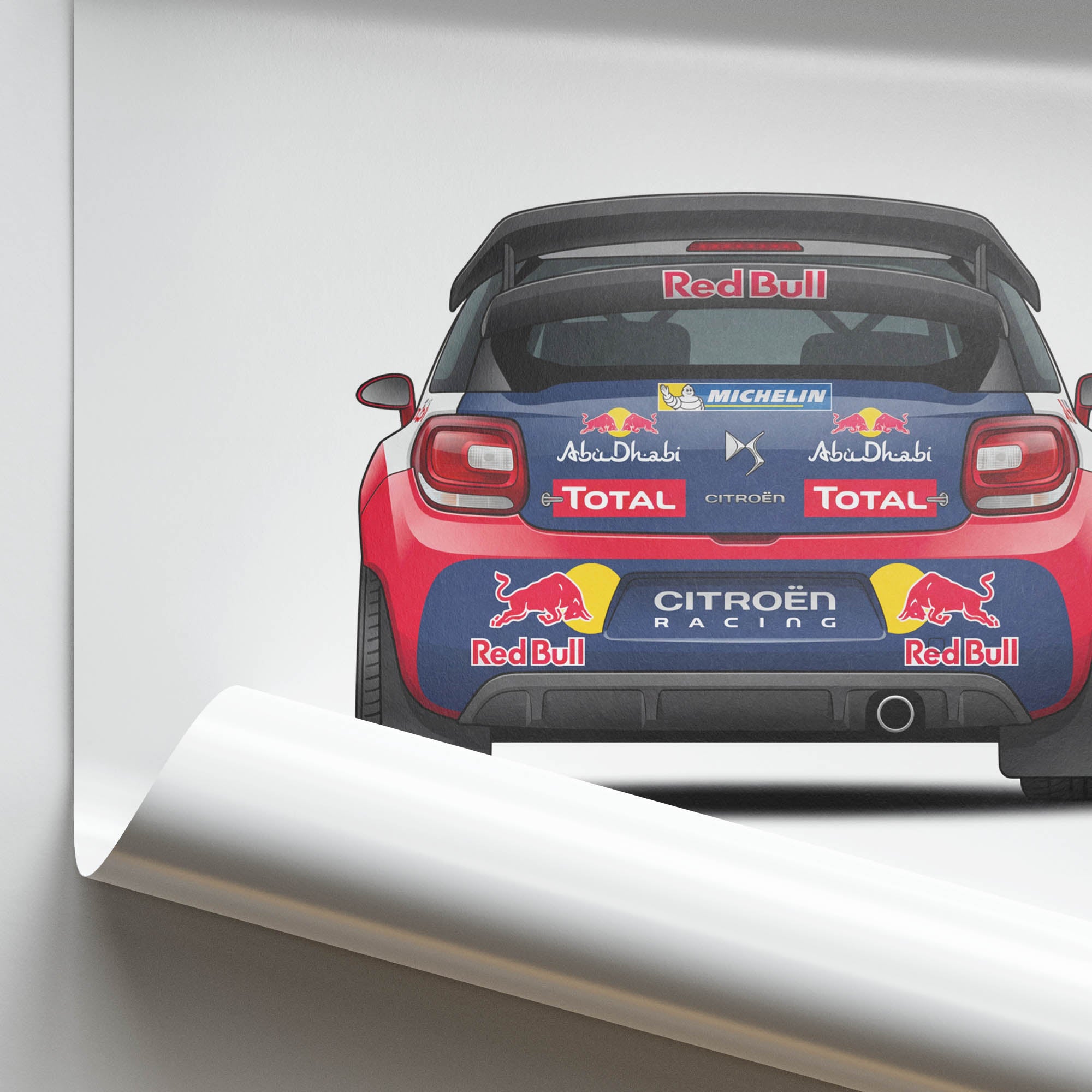 Citroen Ds3 Poster - 2011 Red Bull Livery Rally Car Wall Art Print