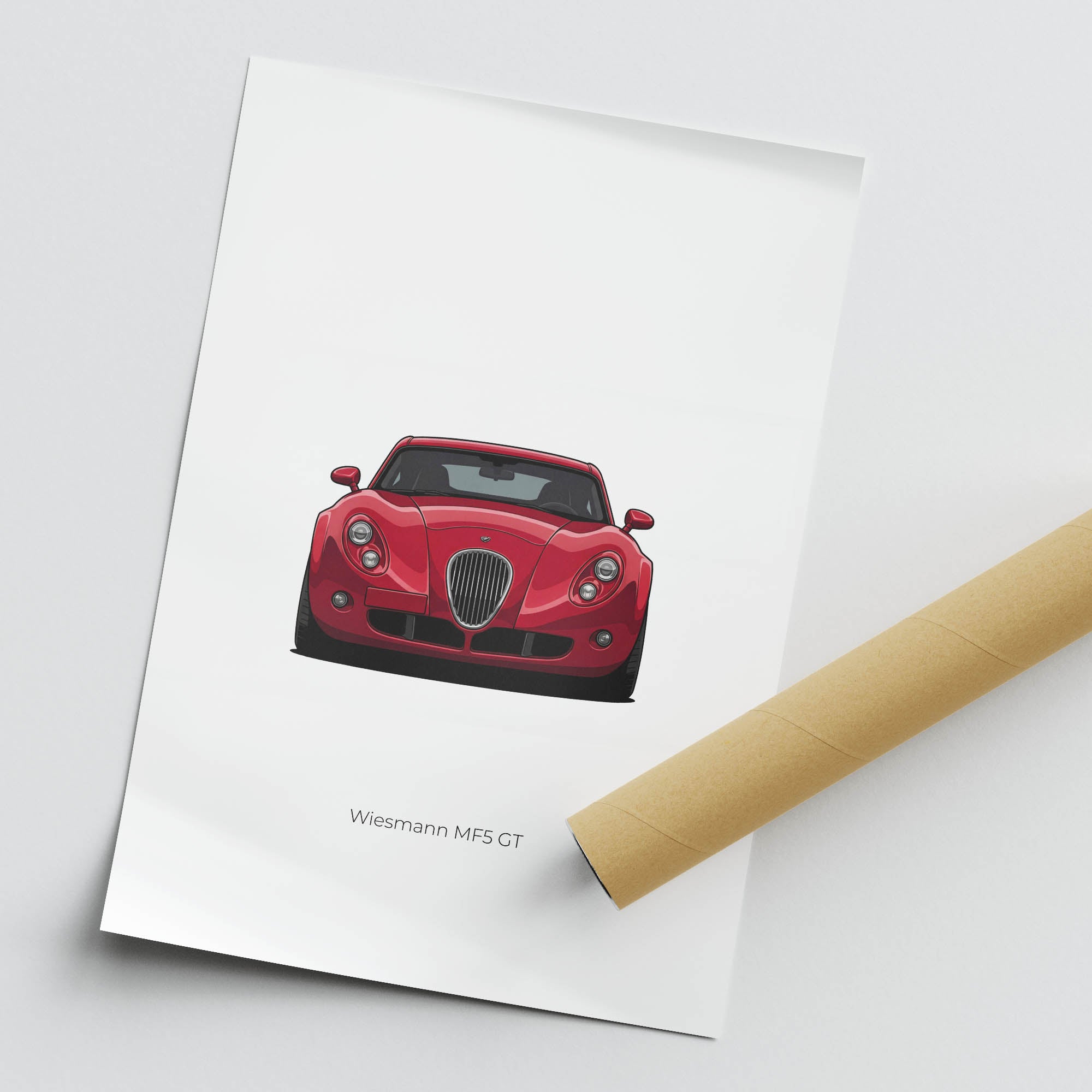 Wiesmann MF5 GT Poster - 2010 Red Sports Car Front View Print
