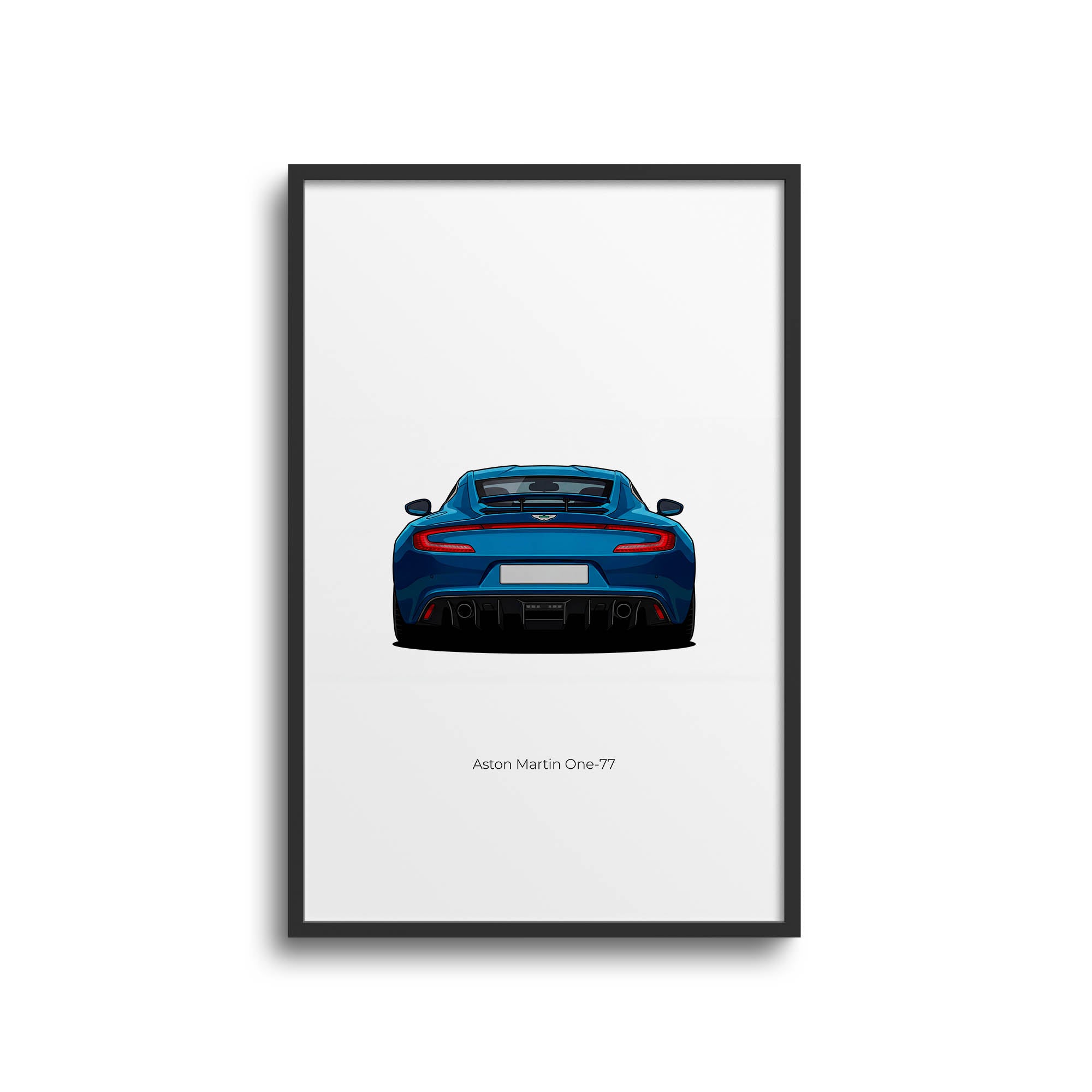 Aston Martin One 77 Poster – Limited Edition Blue Villa D Este Car Print