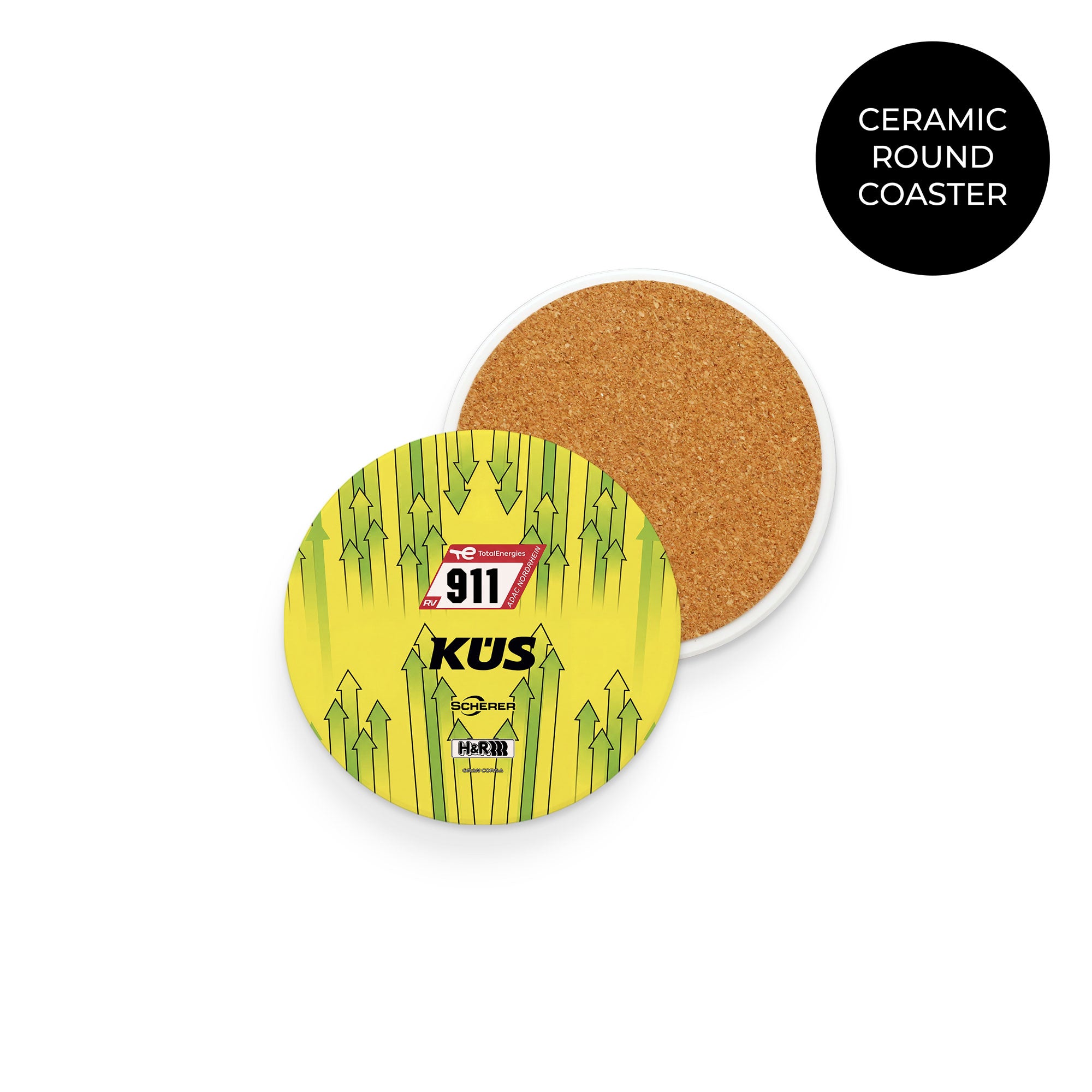 Porsche GT Coaster – Grello Livery Race Car Drinkware | Surface Protection Pad